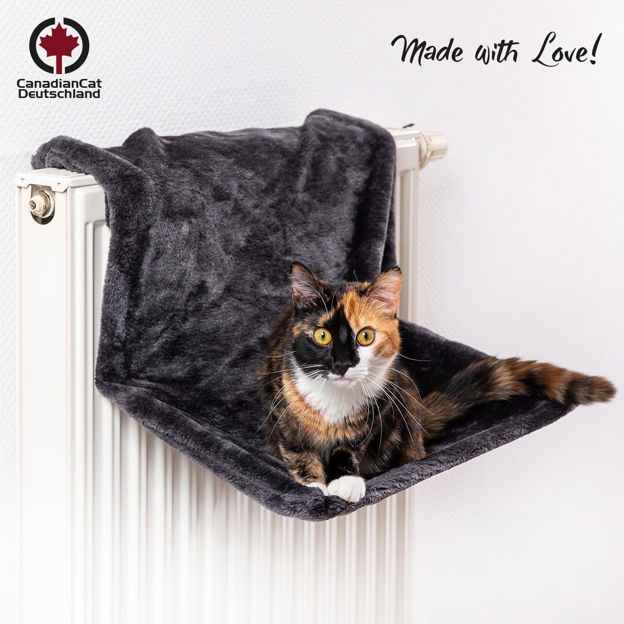 Canadian Cat Company Katzen-Hängematte Liegemulde für Katzen - schwarz, zur Befestigung am Heizkörper