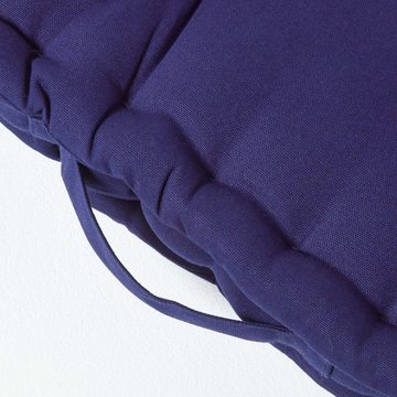 Homescapes Bodenkissen Sitzkissen unifarben marineblau 40 x 40 cm