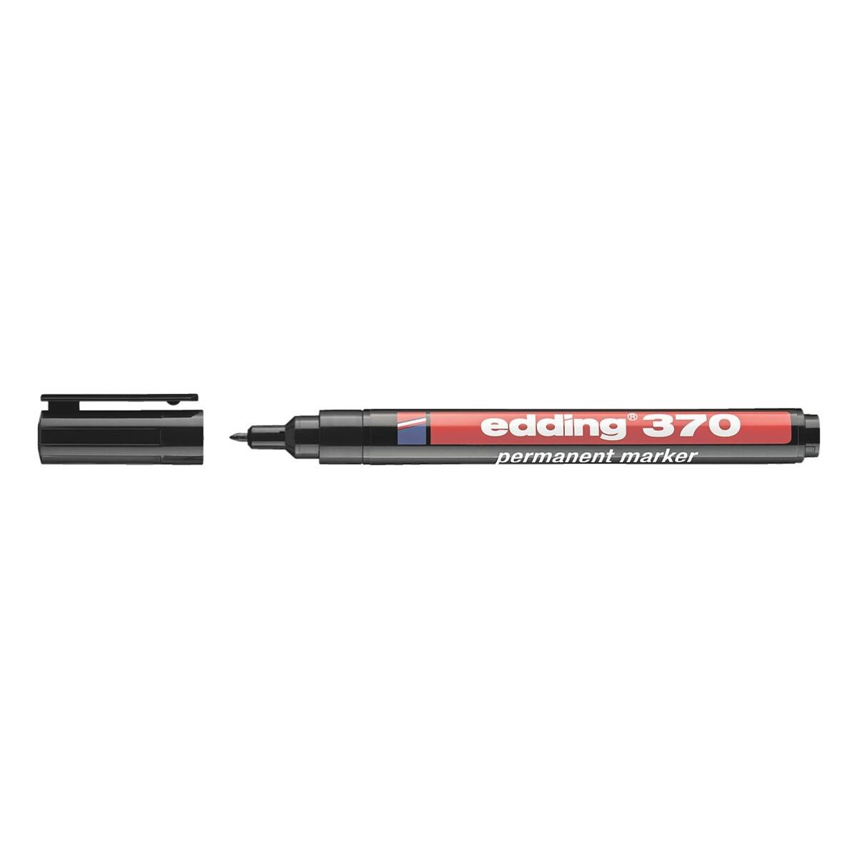 edding Permanentmarker 370, (1-tlg), für feine Beschriftungen schwarz | Permanent-Marker