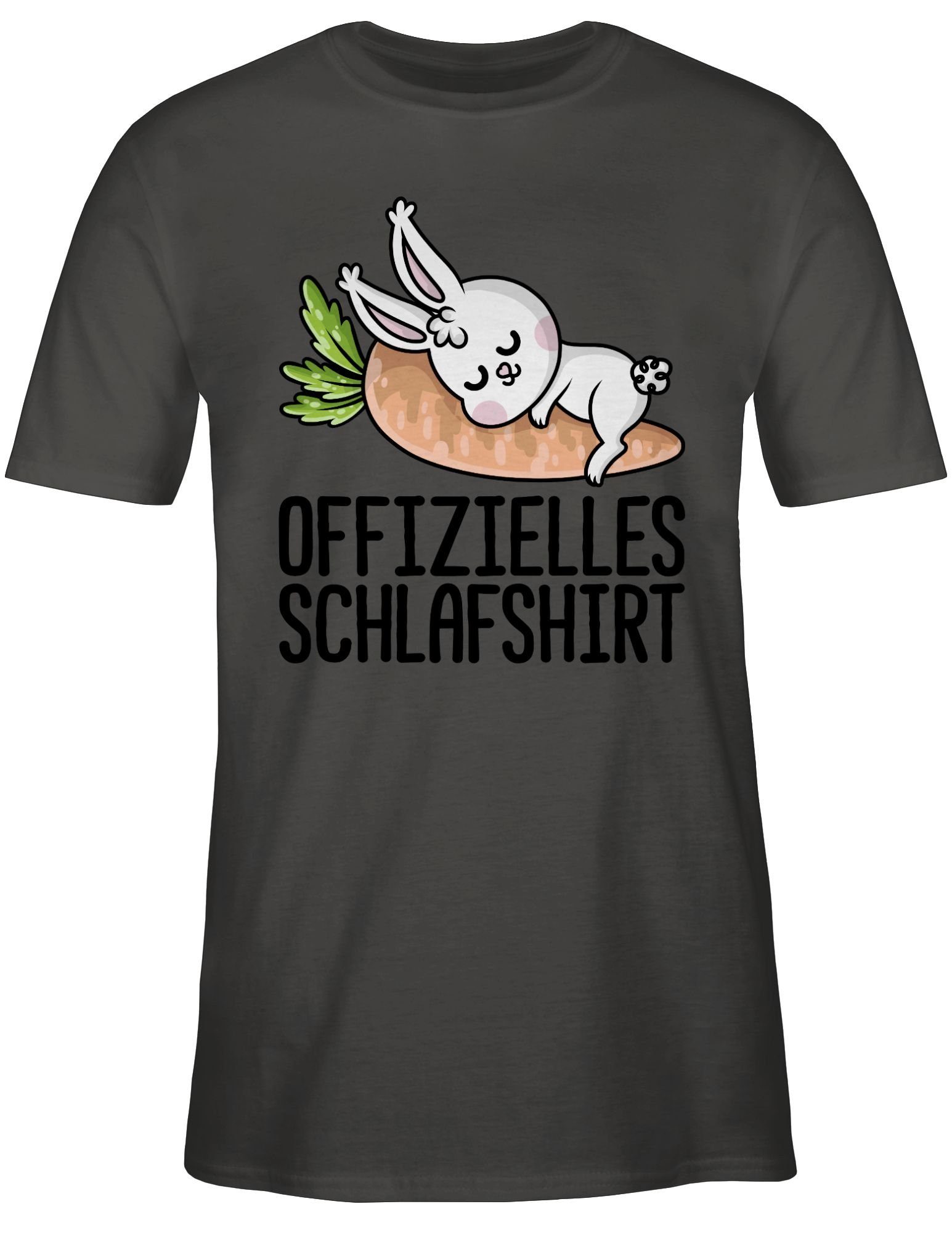 Shirtracer 01 mit schwarz Hase T-Shirt Offizielles Sprüche Statement Schlafshirt Dunkelgrau