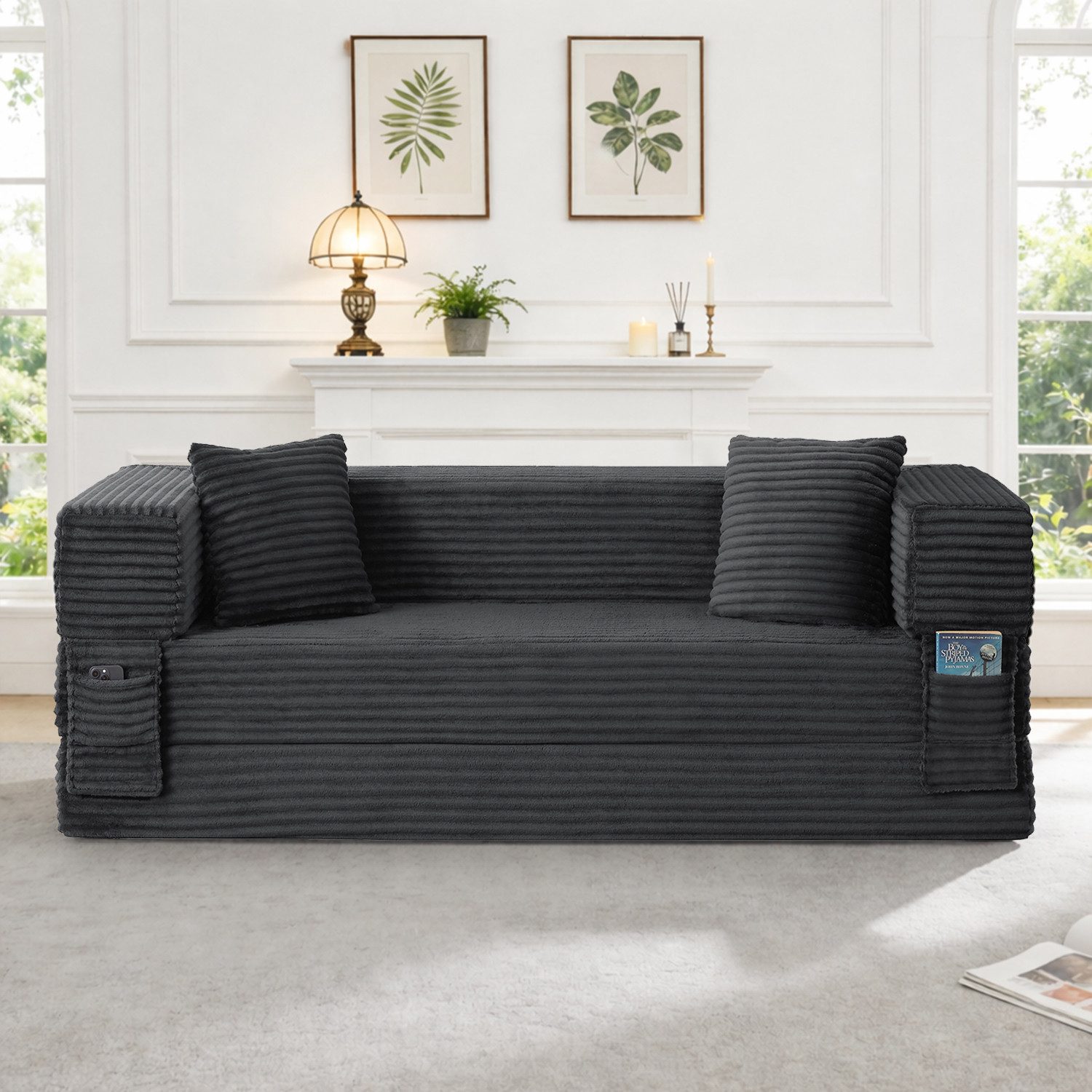 GLP Schlafsofa, Einzelsofa, Modernes Cord Sofa mit Schlaffunktion, als Bett nutzbar