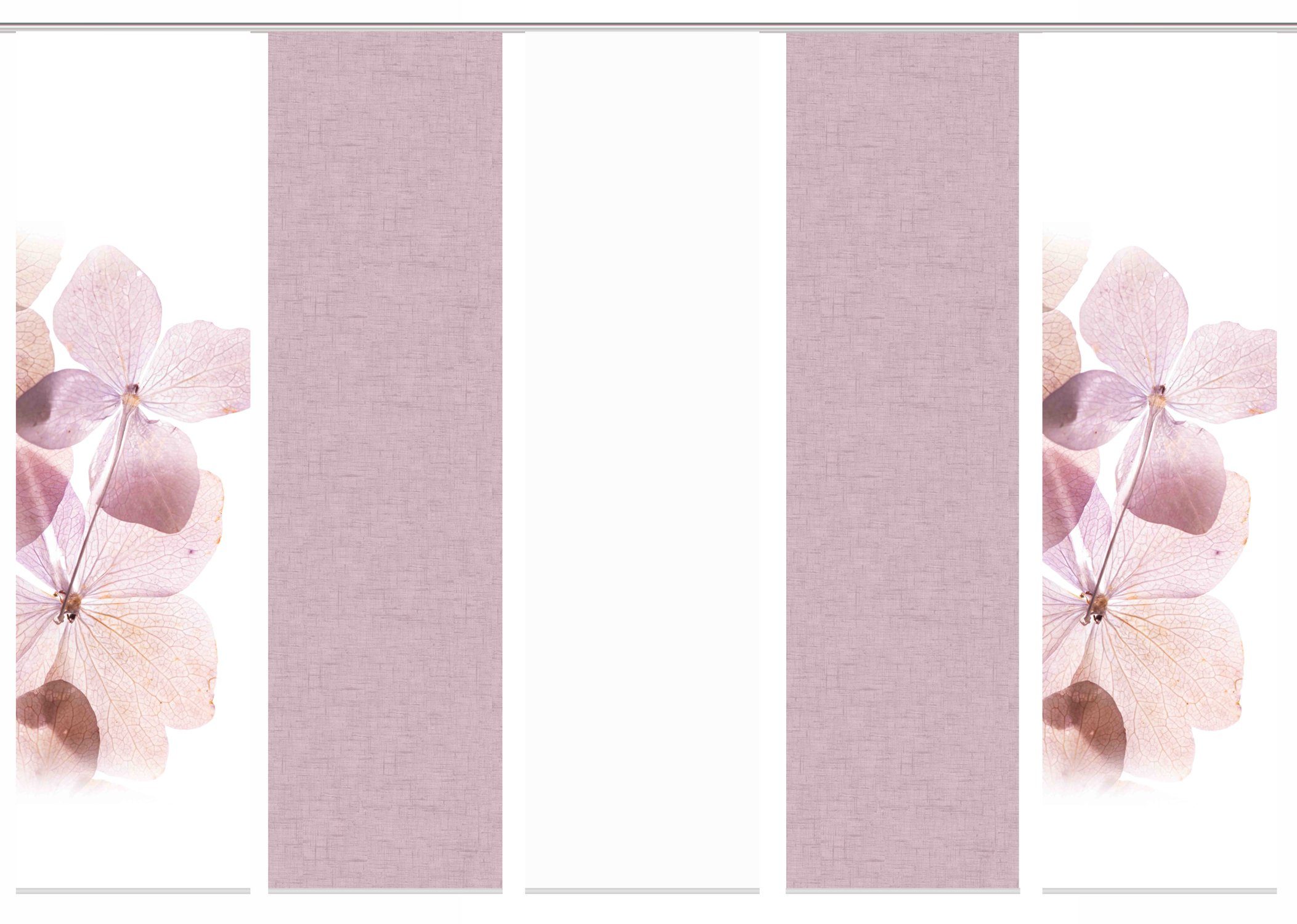 HOME WOHNIDEEN Schiebegardine Schiebewand BONITA Leinenstruktur Digitaldruck mit Zubehör (5 St), Paneelwagen, blickdicht, 100% Polyester