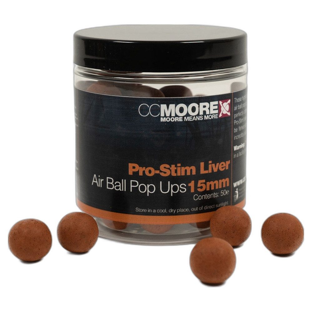 CC Moore Fischboilies Pro-Stim Liver Air Ball Pop Ups 15mm (50)