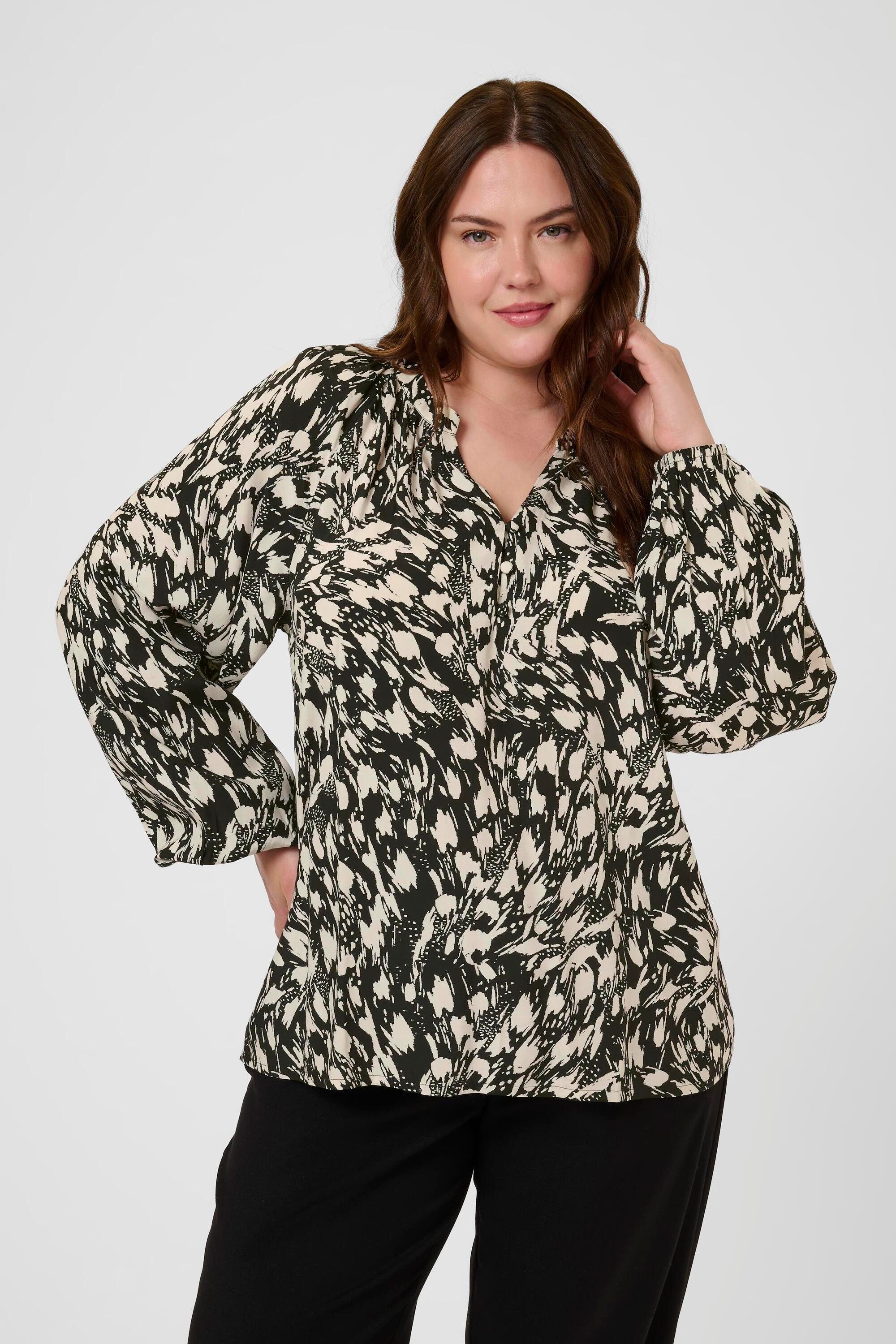 KAFFE Curve Kurzarmbluse Kurzarm-Bluse KCjamia Große Größen