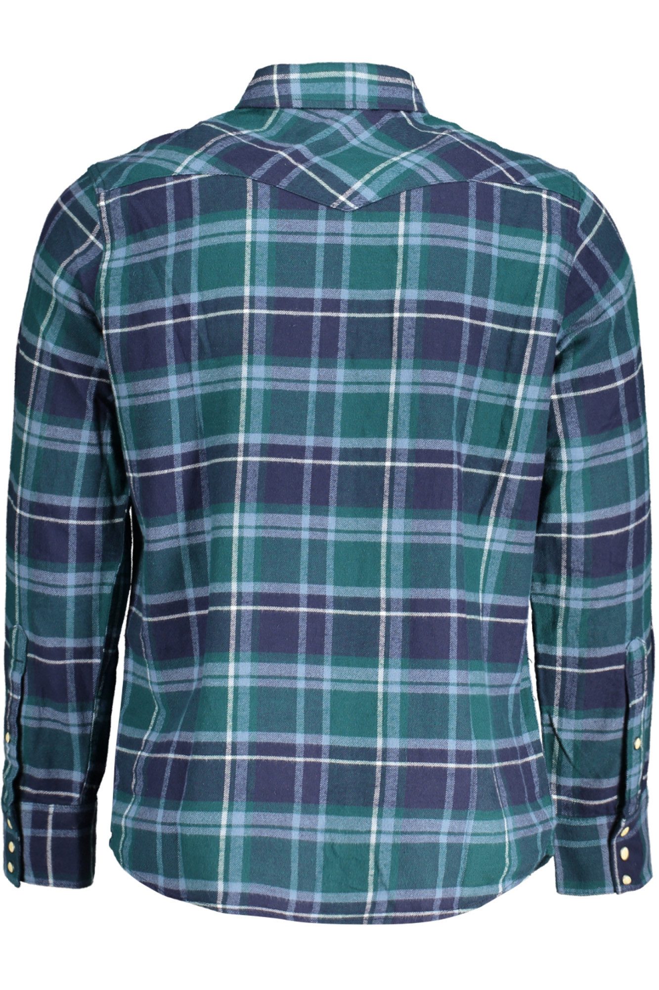 Wrangler Langarmhemd Herrenhemd Langarm Grün im Schottischen Muster – Regular Fit
