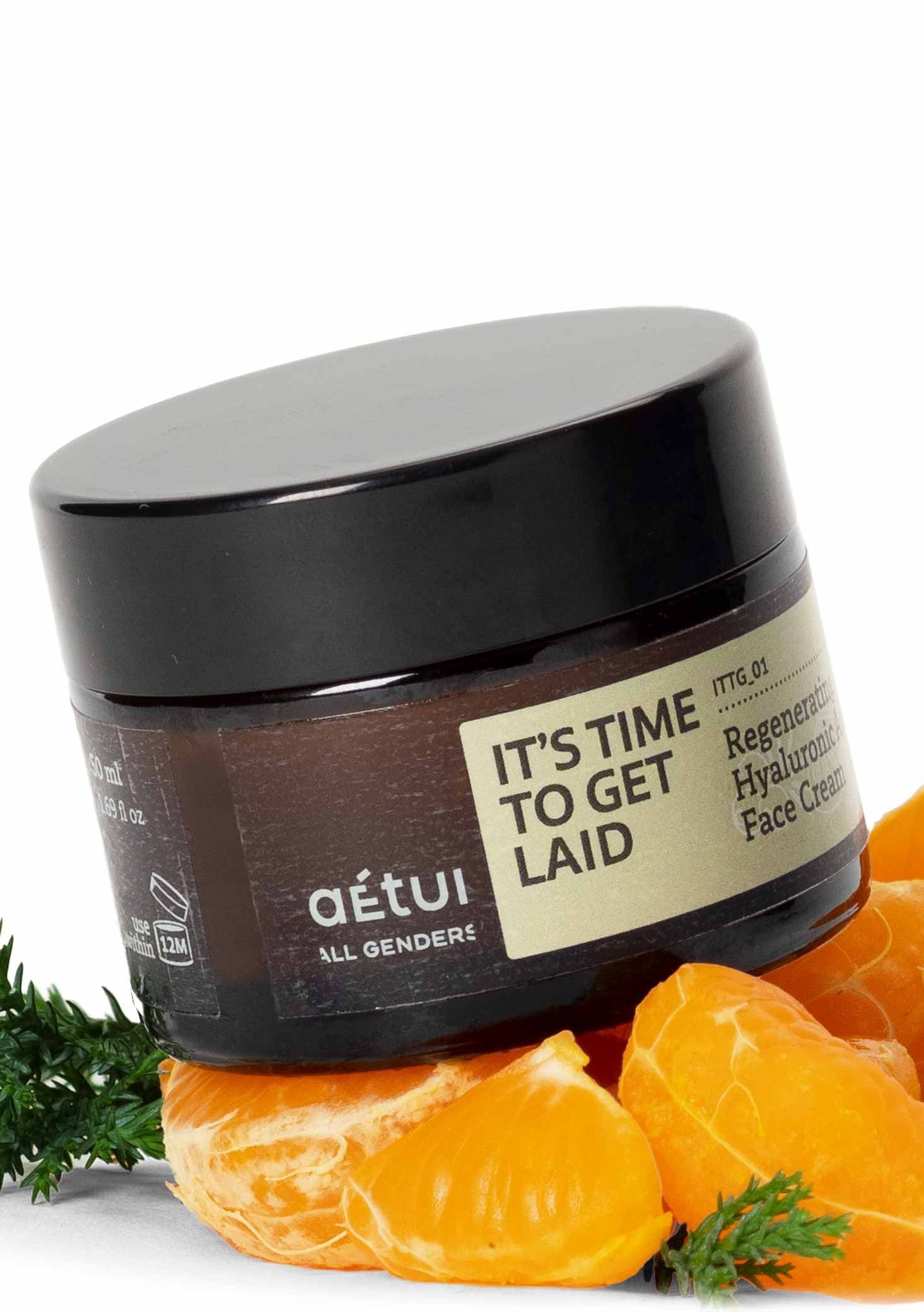 aétui Nachtcreme It's Time To Get Laid, Hyaluron & Vitamin E, Anti-Aging, Regenerierende Hautpflege, 50 ml