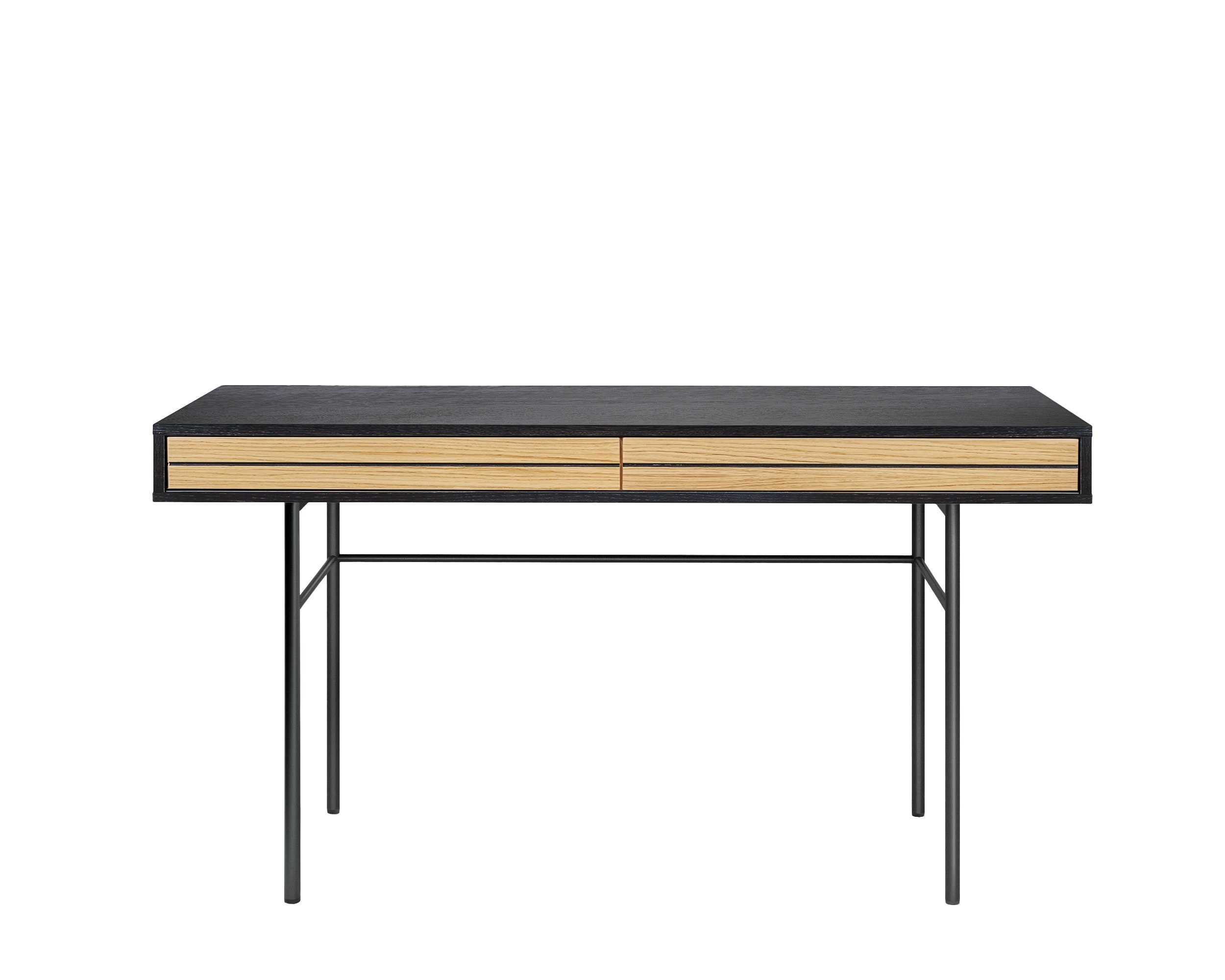 Woodman Schreibtisch Stripe, Kombination von Metall & Holz, Breite 130 cm, FSC®-zertifiziert
