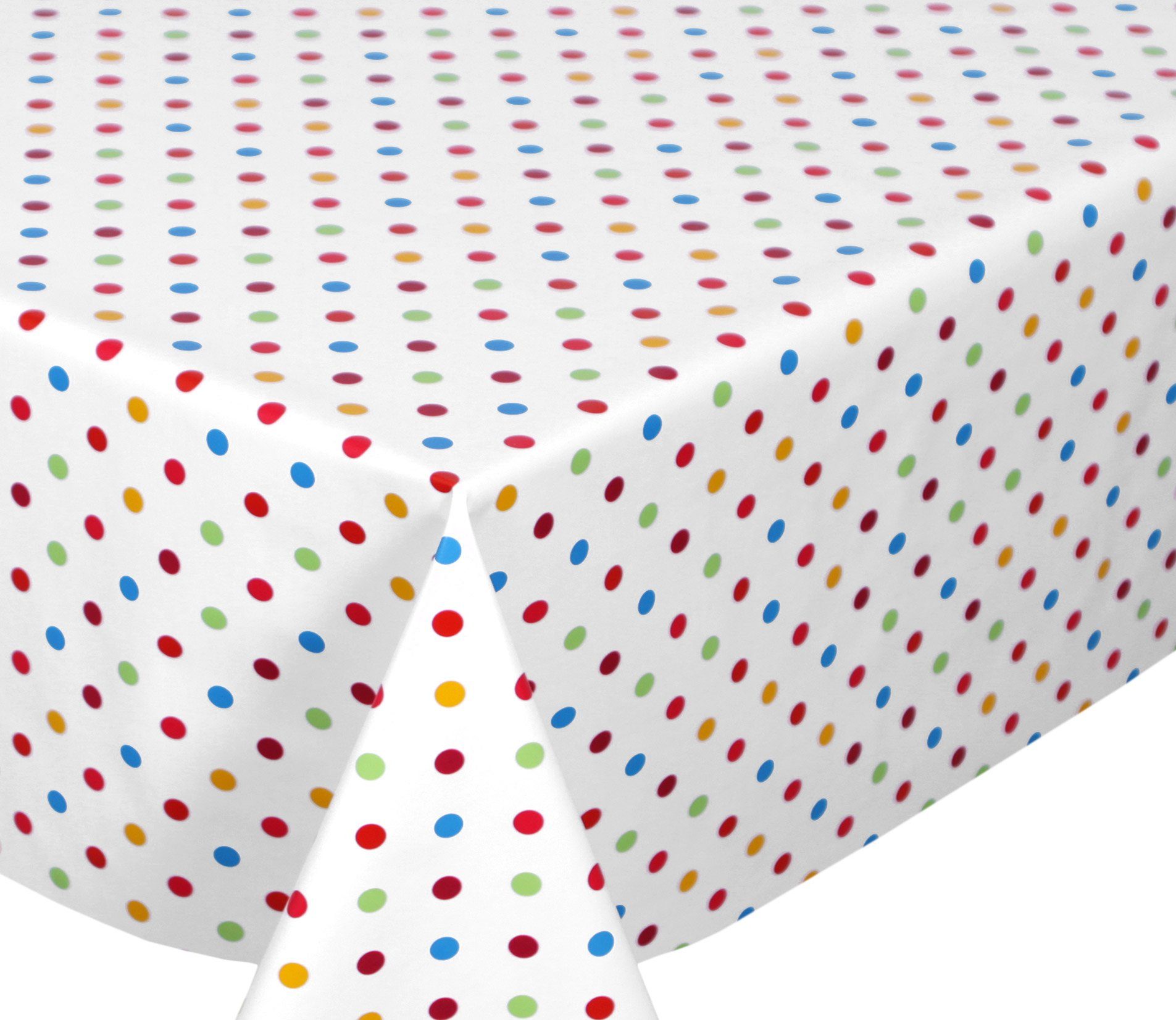 Beautex Tischdecke Wachstuchtischdecke glatt Weiß, Punkte günstig online kaufen