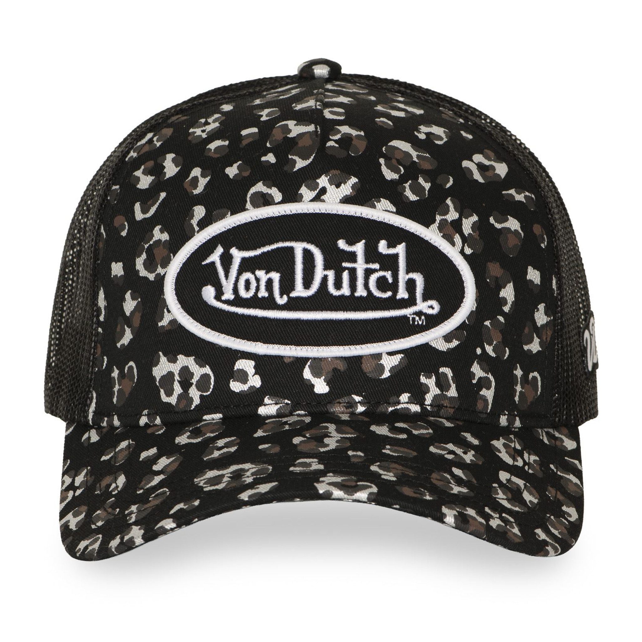 Von Dutch Trucker Cap Von Dutch Originals Trucker Cap Allover Leopard VD Patch (Basecap, Basecap, Meshcap, Trucker Kappe) Leopard Muster