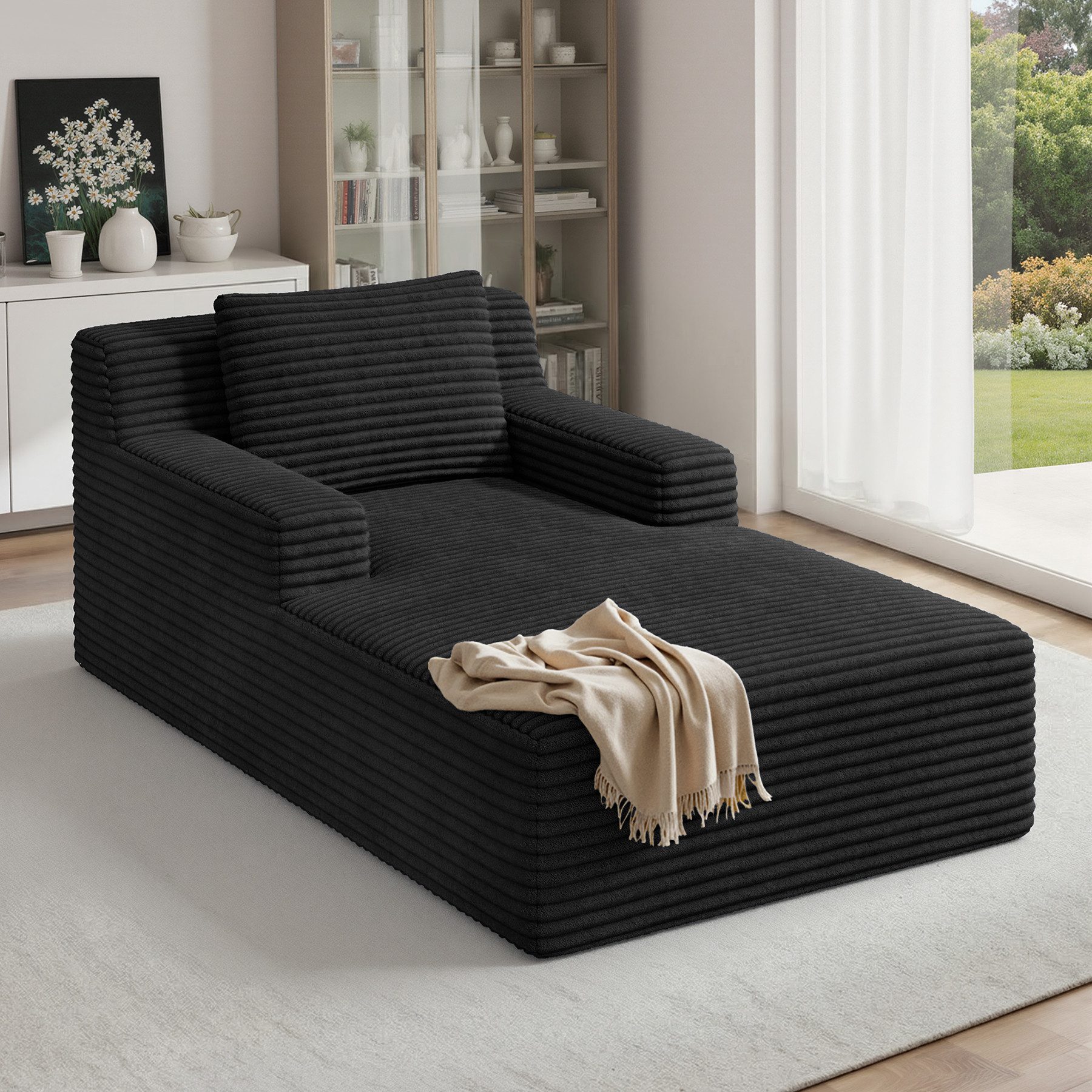 Aivermeil Sofa All-in-One Cloud-Sofa, 160cm Schlafsofa aus Kordstoff, 1 Teile, Relaxliege inklusive Kissen mit komfortabler Polsterung