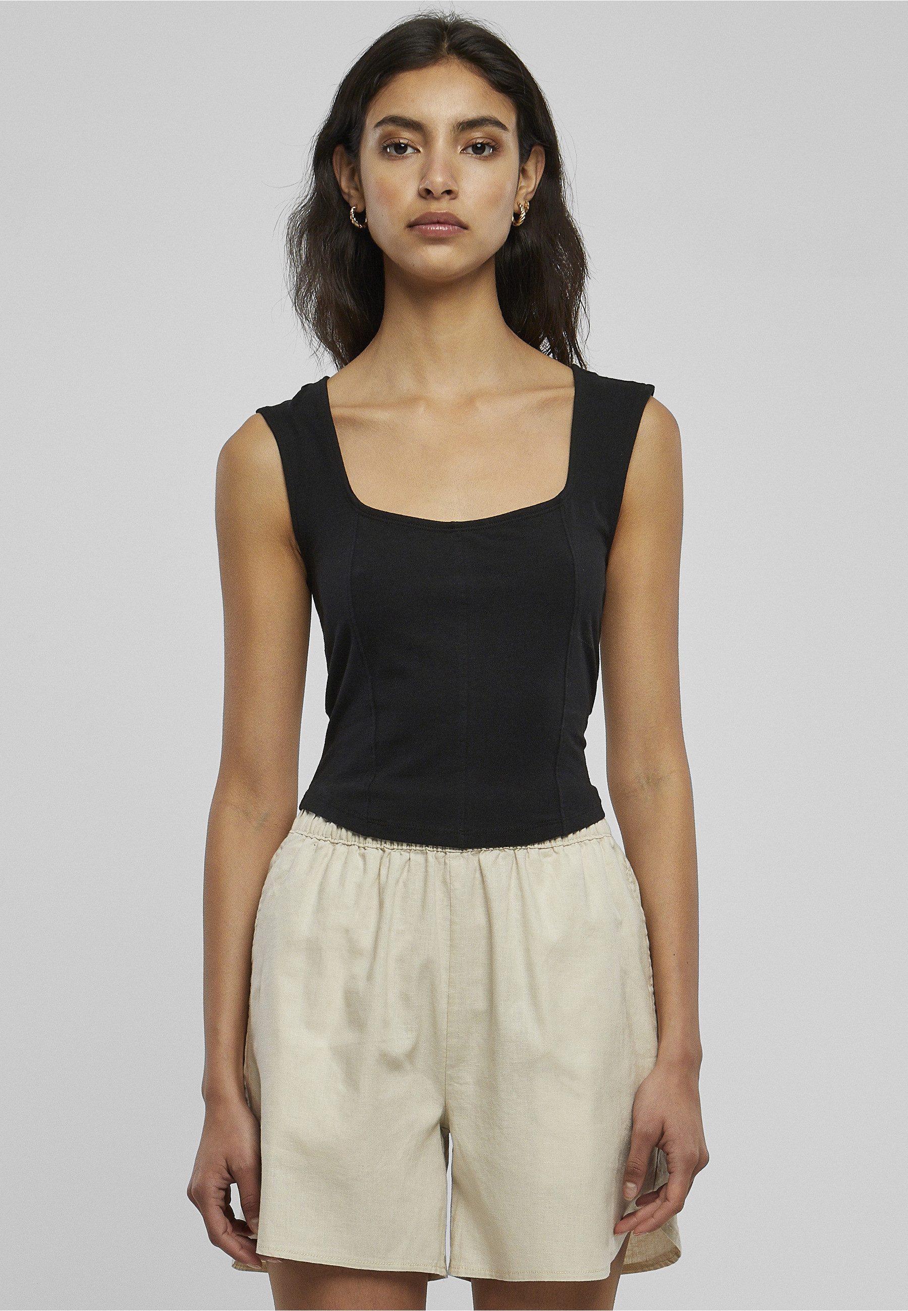 URBAN CLASSICS Tanktop Urban Classics Damen Ladies Short Corsage Top (1-tlg)