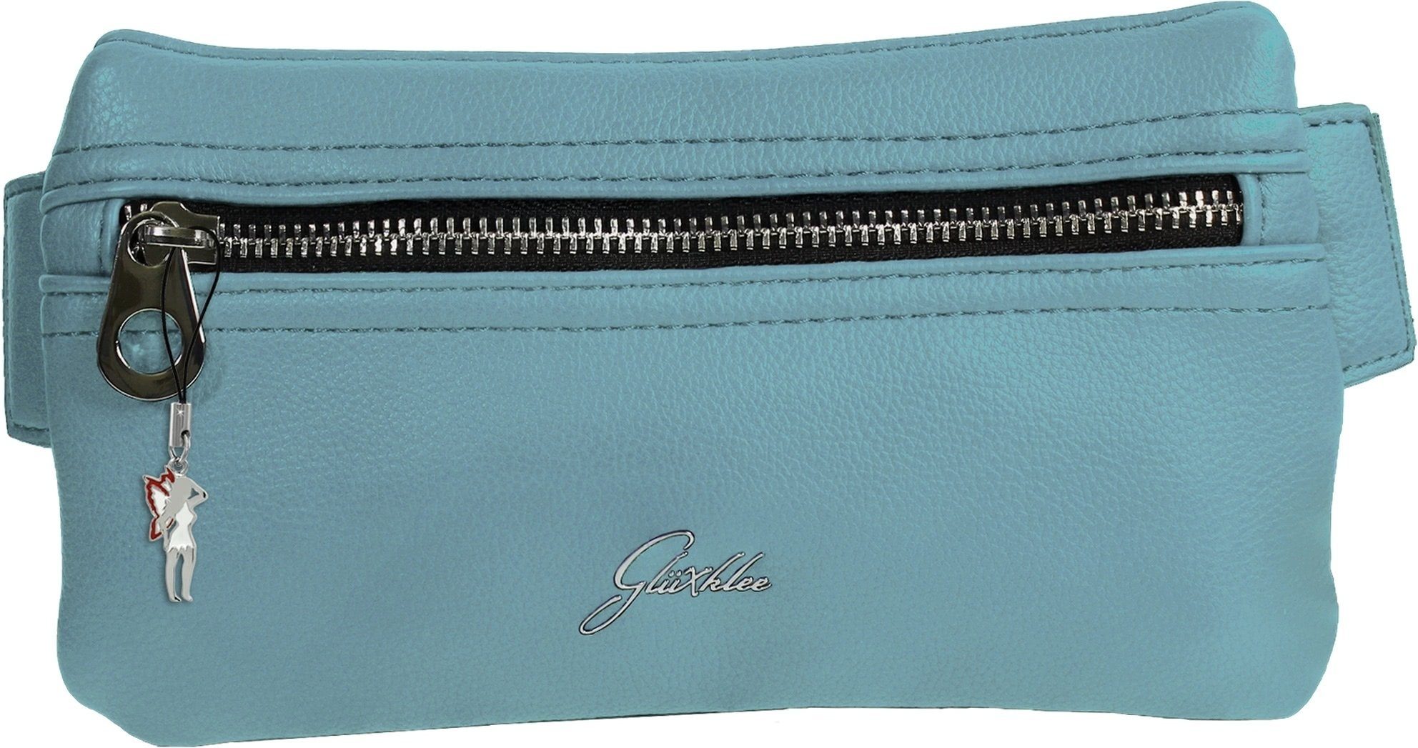 Glüxklee Gürteltasche Glüxklee hellblaue Bauchtasche Kunstleder (Gürteltasche), Gürteltasche Kunstleder, softblau ca. 20,5cm x ca. 11,5cm