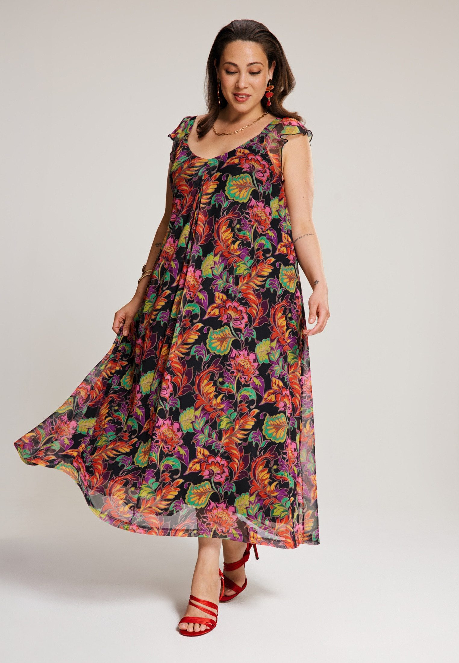 YOEK A-Linien-Kleid Damen Kleid mit Druck Bio-Baumwolle günstig online kaufen