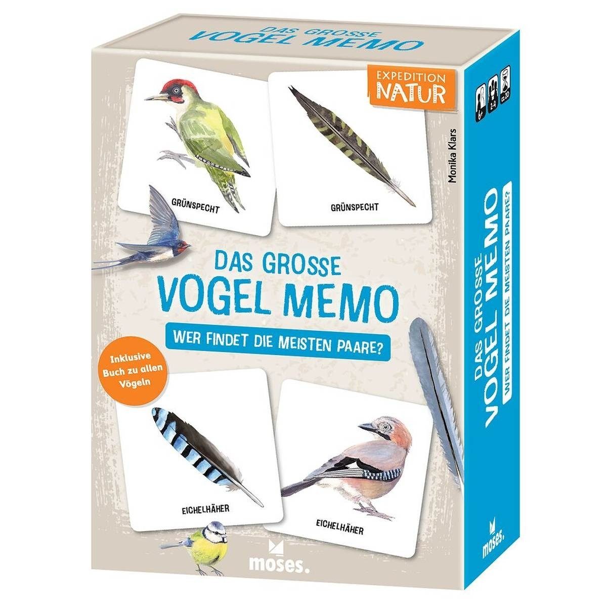 Moses. Verlag Spiel Expedition Natur - Das große Vogel Memo 60 Karten mit Wissensheft