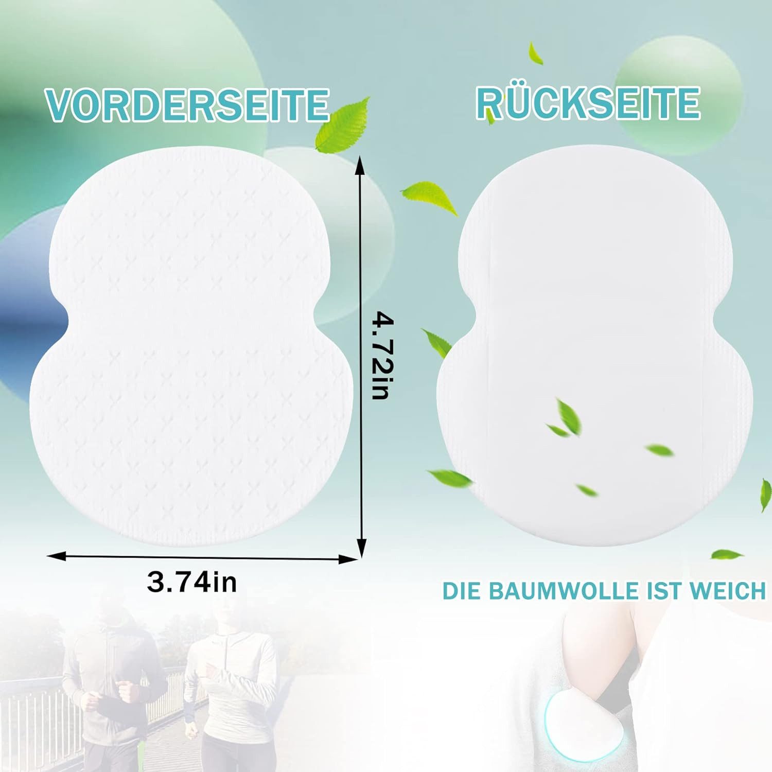 XDeer Schweißband 40 und 80 Stück Selbstklebend Achselpads Baumwolle Achsel Schweiß