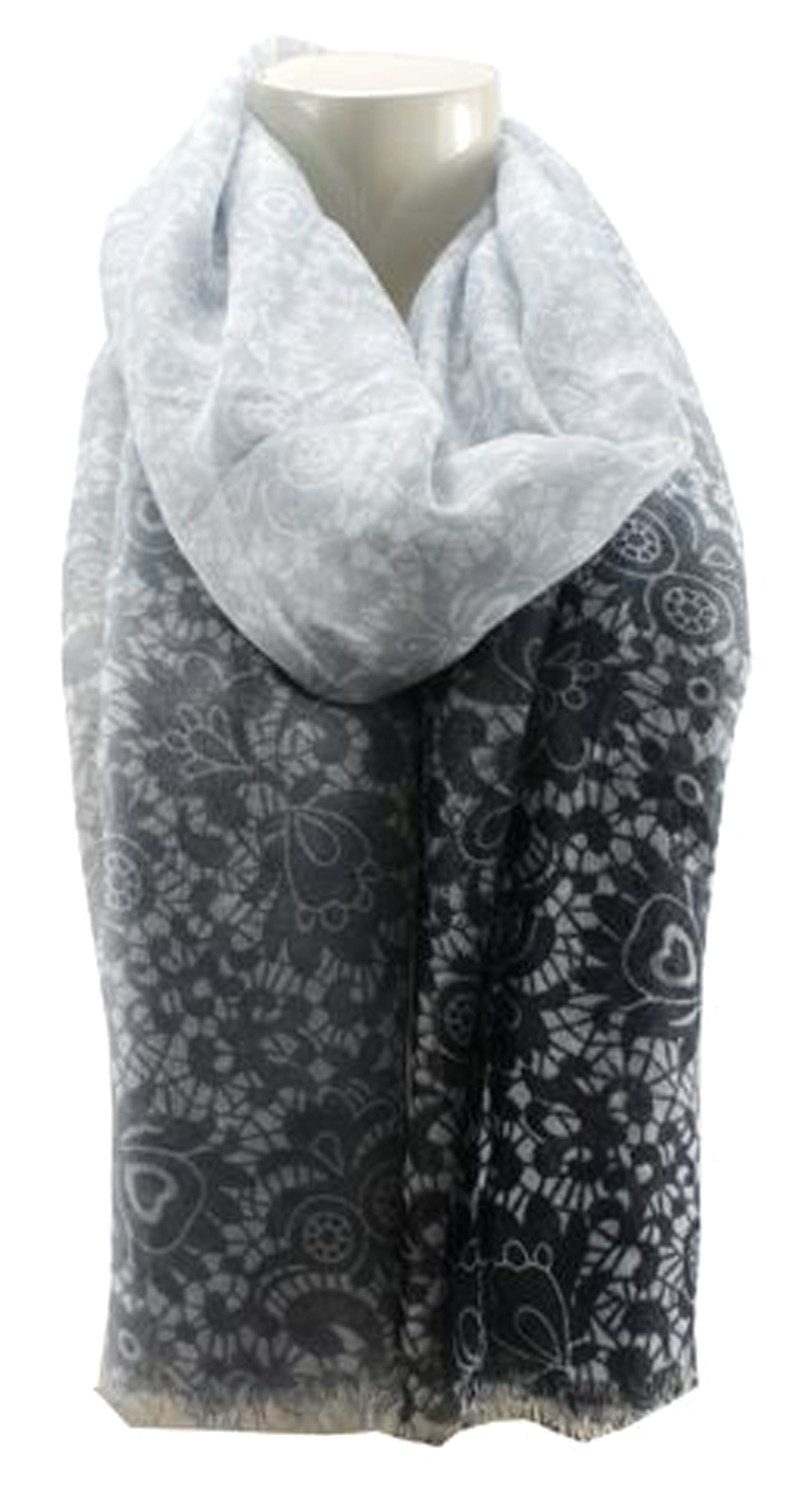 chic4home Schal Dreamy Flair, (1-St. 1-teilig), sommerlicher Damen Schal Farbverlauf floraler Druck