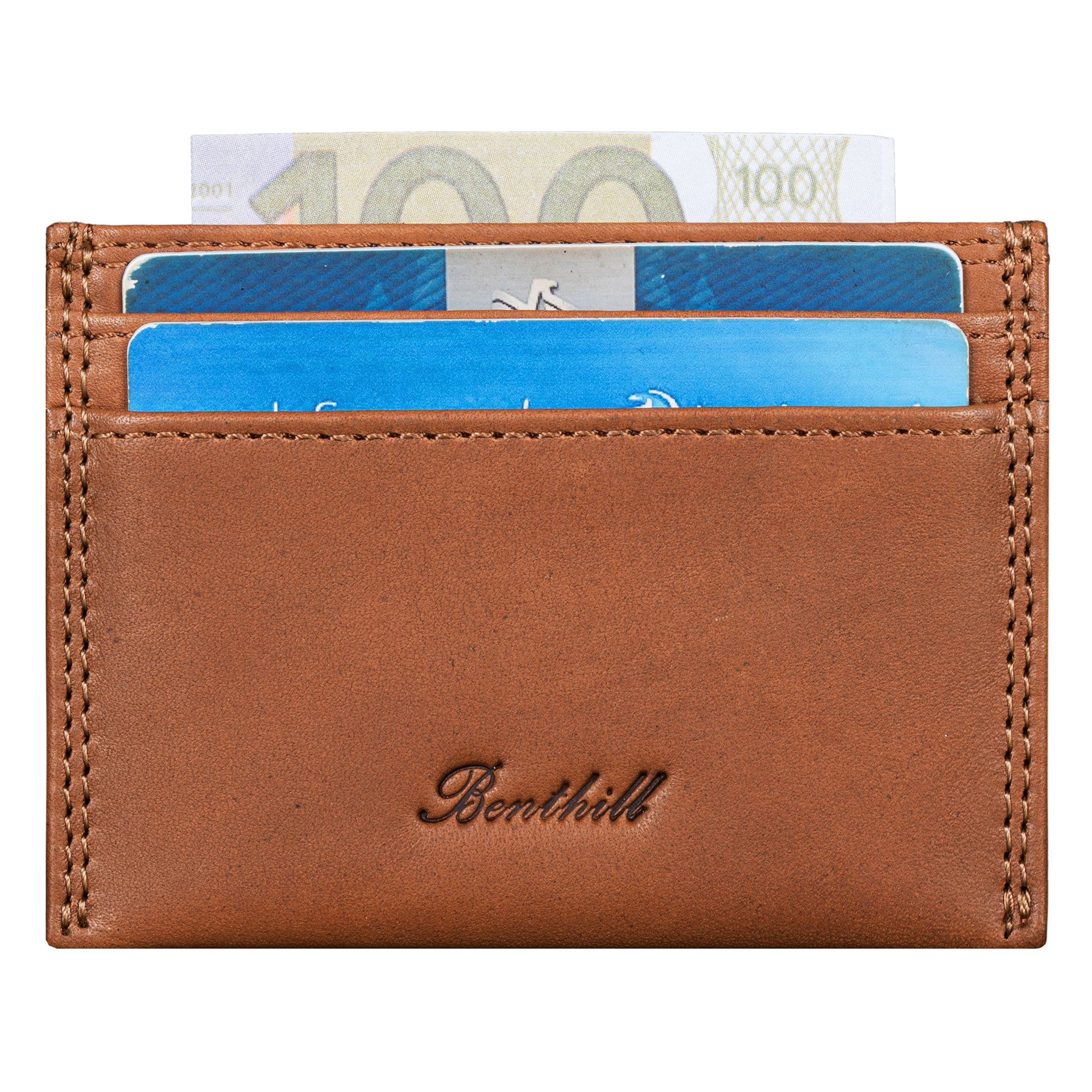 Benthill Kartenetui Kartenetui Echt Leder Mini Geldbörse Slim Mini Portmonee Kleine Schmal, RFID-Schutz Kartenfächer Scheinfach Slim