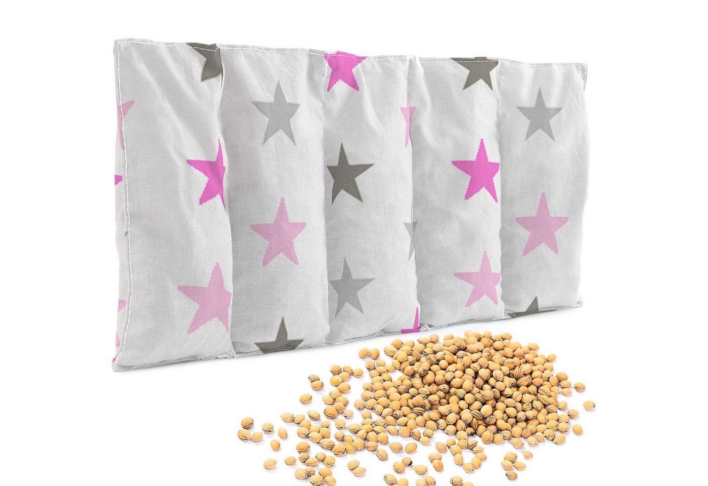 Amilian Kirschkernkissen 55x20cm groß für Mikrowelle - Körnerkissen Nacken Schulter Rücken, Wärme- und Kältekissen, für Bauch, Füße, EU-hergestellt, wiederverwendbar