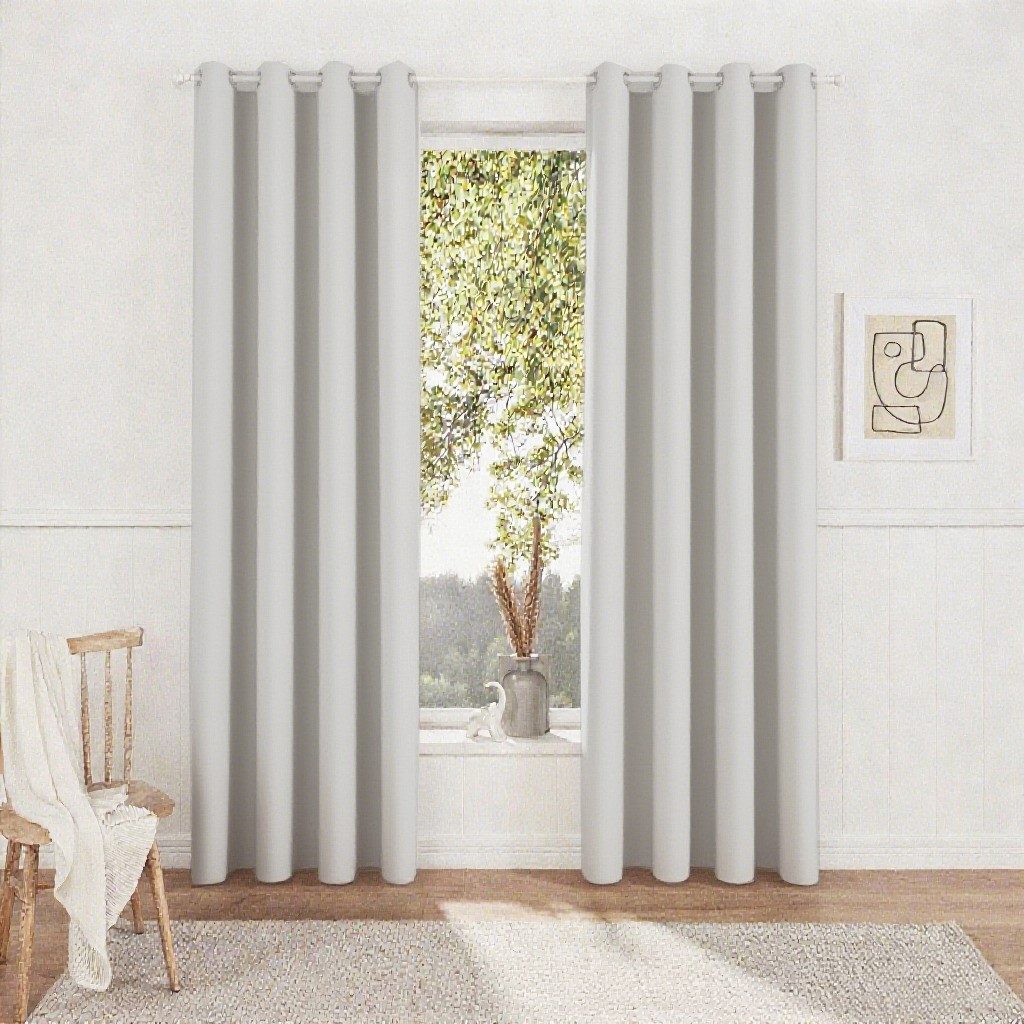 Simloveve Vorhang Vorhang Gardinen Lärmschutz Thermogardine Verdunkelungsvorhang, blickdicht, Polyester, 2er-Set, einfarbig, modern, pflegeleichte Mikrofaser 260g/m², mit Ösen