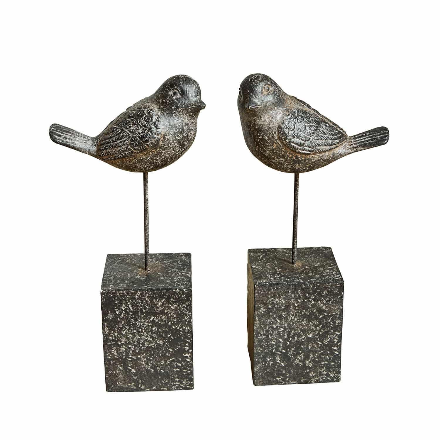 Mirabeau Dekofigur Deko-Vogel 2er Set Juxivel antikbraun