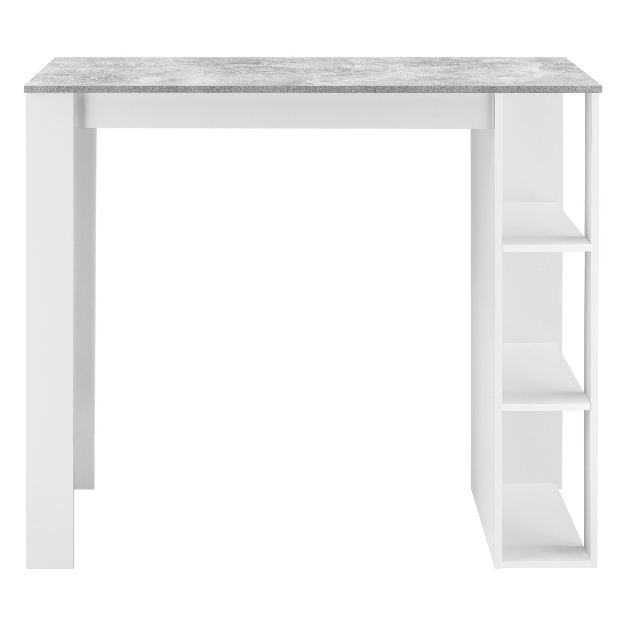 en.casa Bartisch, »Danderyd« 120x60x106 cm mit 3 Ablagefächern Weiß/Betonoptik