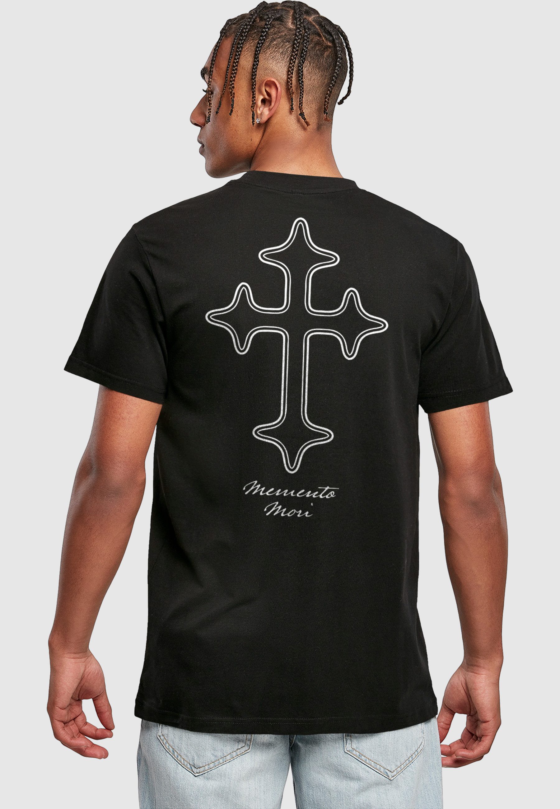 MisterTee T-Shirt MisterTee Memento Mori Oneline Cross Tee (1-tlg)