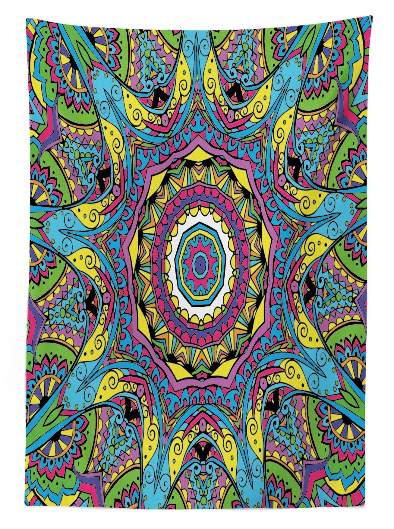 Abakuhaus Tischdecke geeignet den Bereich Klare Farbfest Waschbar Retro Hippie Für Außen Abstrakt Forms Farben