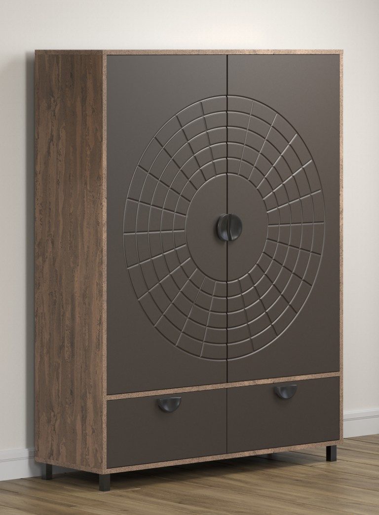 trendteam Vitrine Highboard Fusion, Rostoptik Rusty Flow / Perlbronze (no-Set)