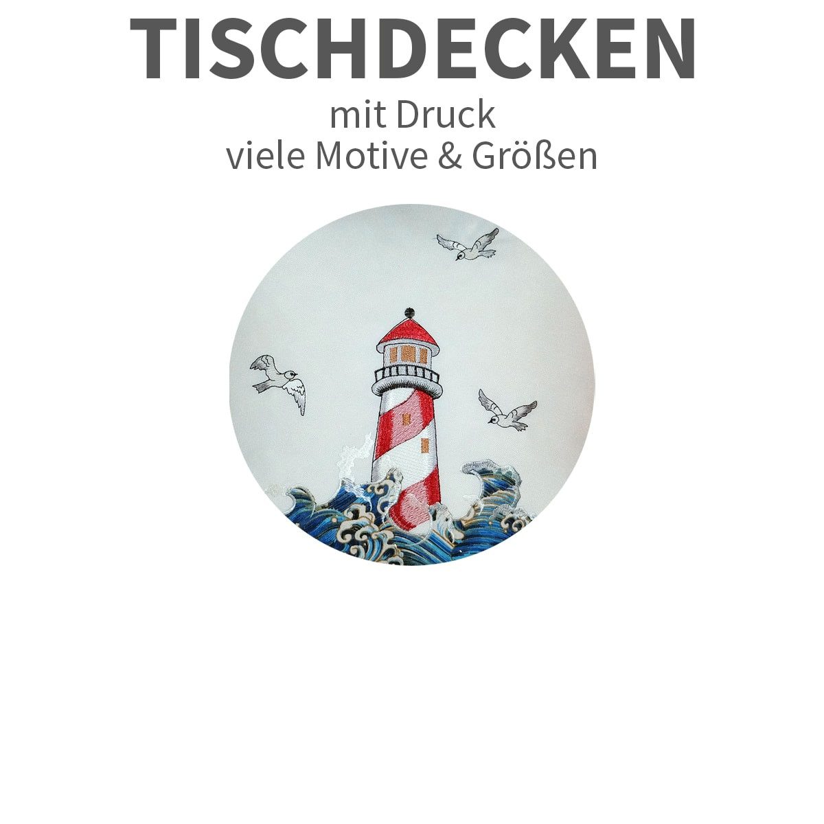 matches21 HOME & HOBBY Tischdecke Tischläufer YVONNE Leuchtturm Stickerei Polyester maritim 40 x 90 cm (1-tlg), Pflegeleicht & waschbar bei 30 °C – Bild 3 von 3