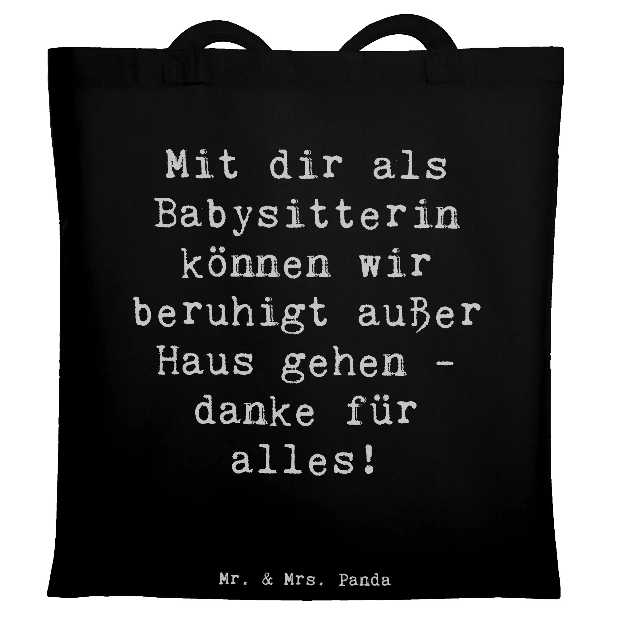 Tragetasche Spruch Babysitter Dank - Schwarz - Geschenk, Babysitting, Fürsorge, S