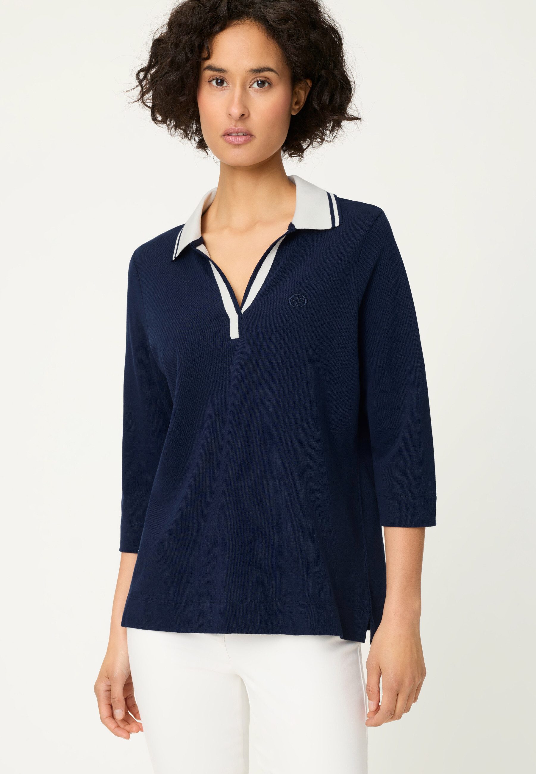 Olsen T-Shirt Polo-Shirt mit 3/4-Ärmeln günstig online kaufen