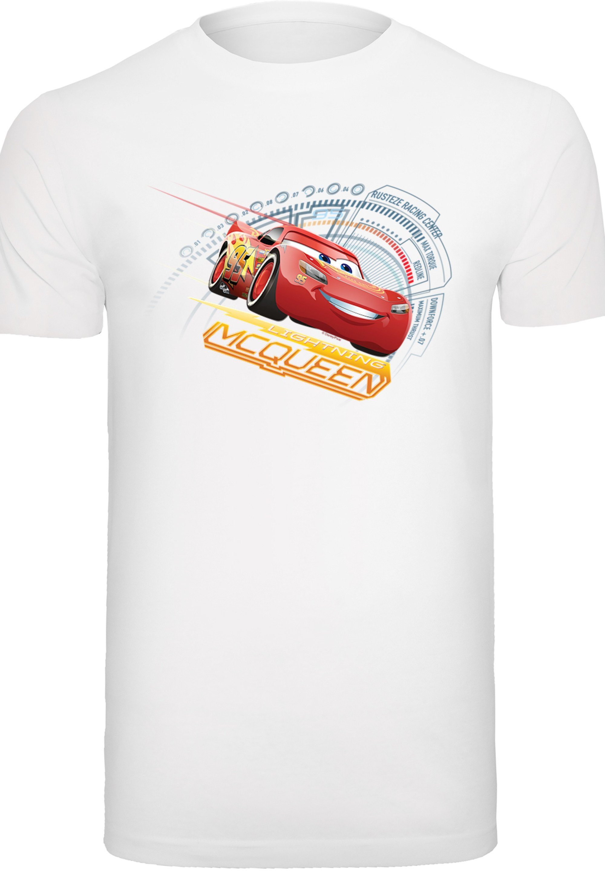 T-Shirt McQueen Disney weiß F4NT4STIC Cars Lightning Herren,Premium Merch,Regular-Fit,Basic,Bedruckt