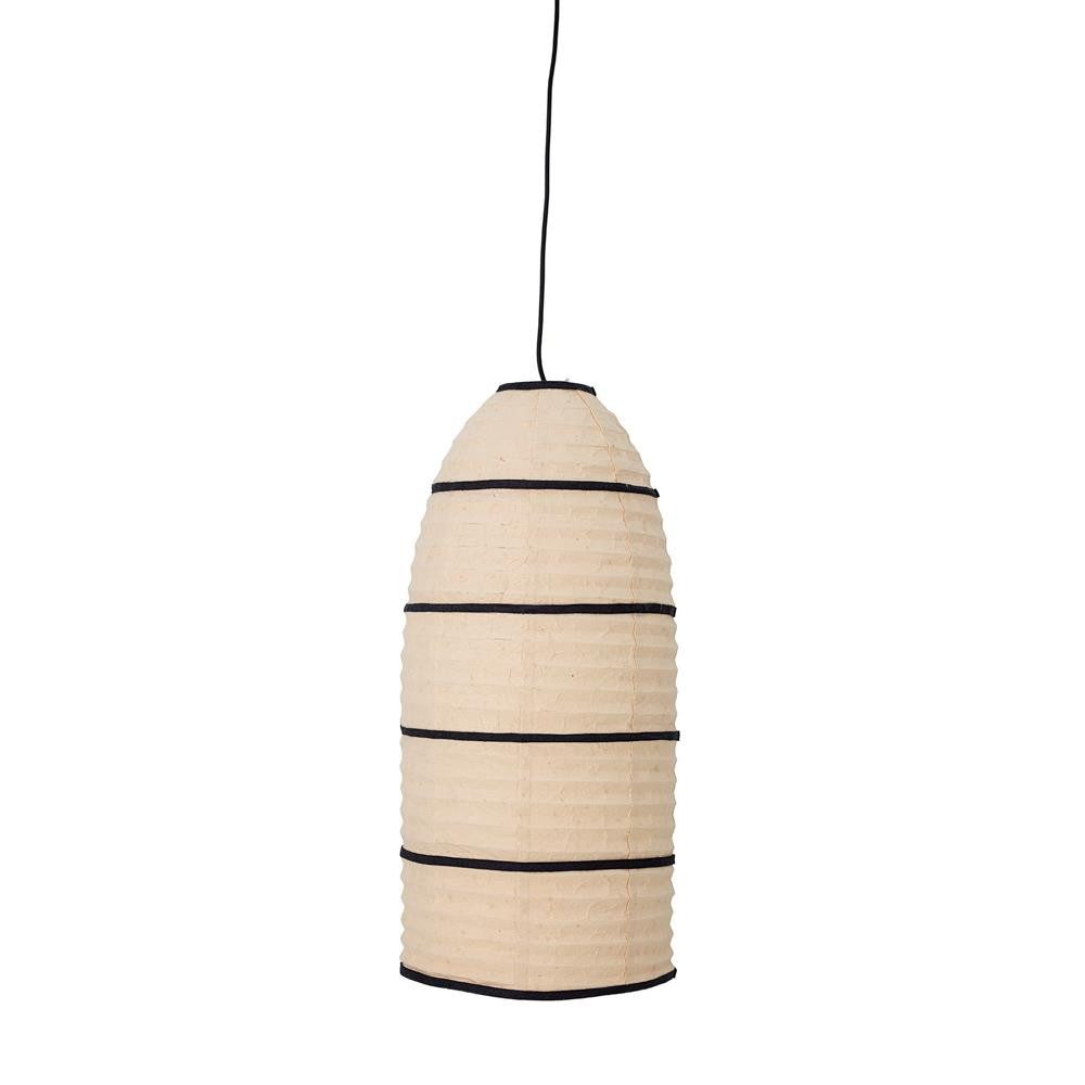 Bloomingville Pendelleuchte Larrin Pendelllampe, Natur, Papier, ohne Leuchtmittel, E27-Fassung, Hängelampe mit Stoffdetails