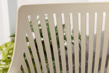 riess-ambiente 4-Fußstuhl SIGNUM greige / schwarz (Einzelartikel, 1 St), Esszimmer · Kunststoff · Stahl · mit Armlehne · Garten/Balkon · Design