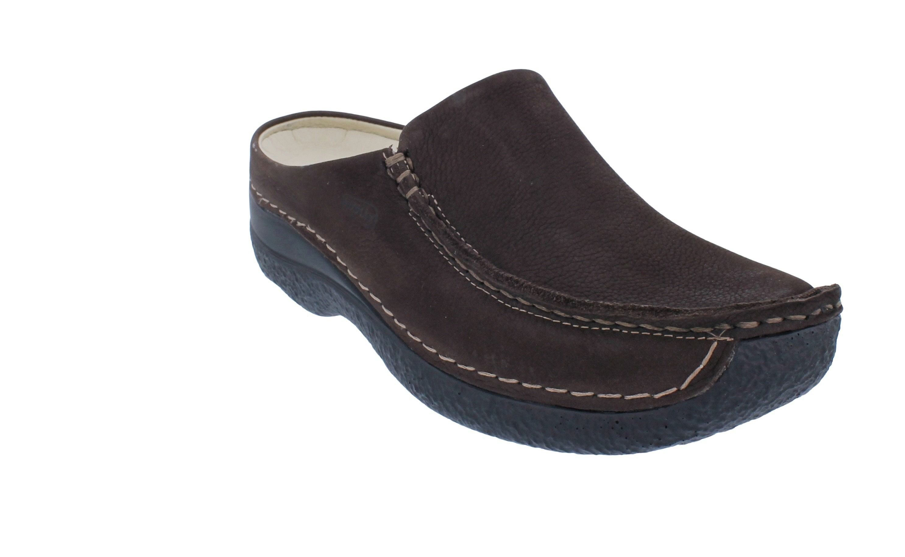 WOLKY Wolky Clog Seamy Slide 0625011-300, Nubukleder, Braun, Fußbett zum Wec Clog