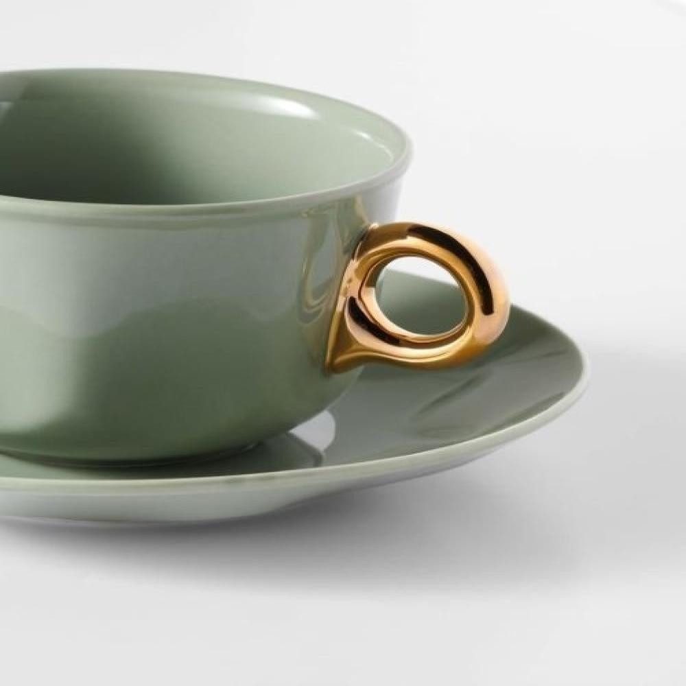 Essenza Tasse Sculpture Coffee Cup & Saucer, Porzellan, handgefertigt