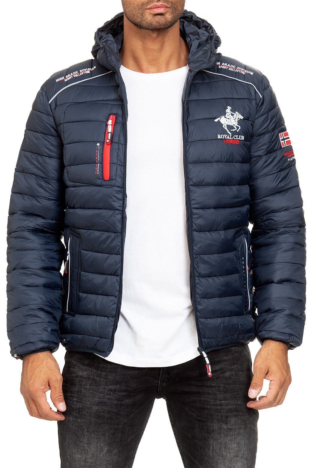 Geographical Norway Winterjacke Herren Steppjacke babrick (1-St) mit Kapuze und Logo