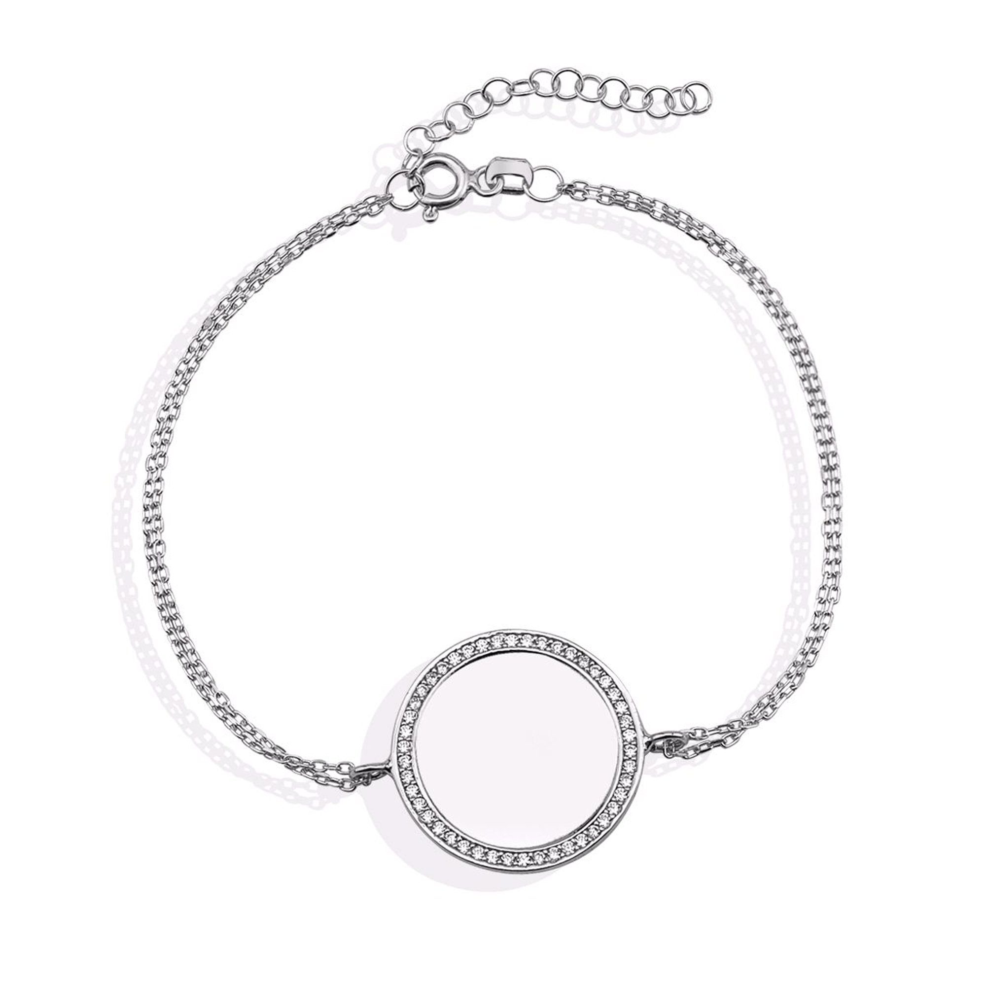 dKeniz Armband 925/- Sterling Silber Kreis Plättchen