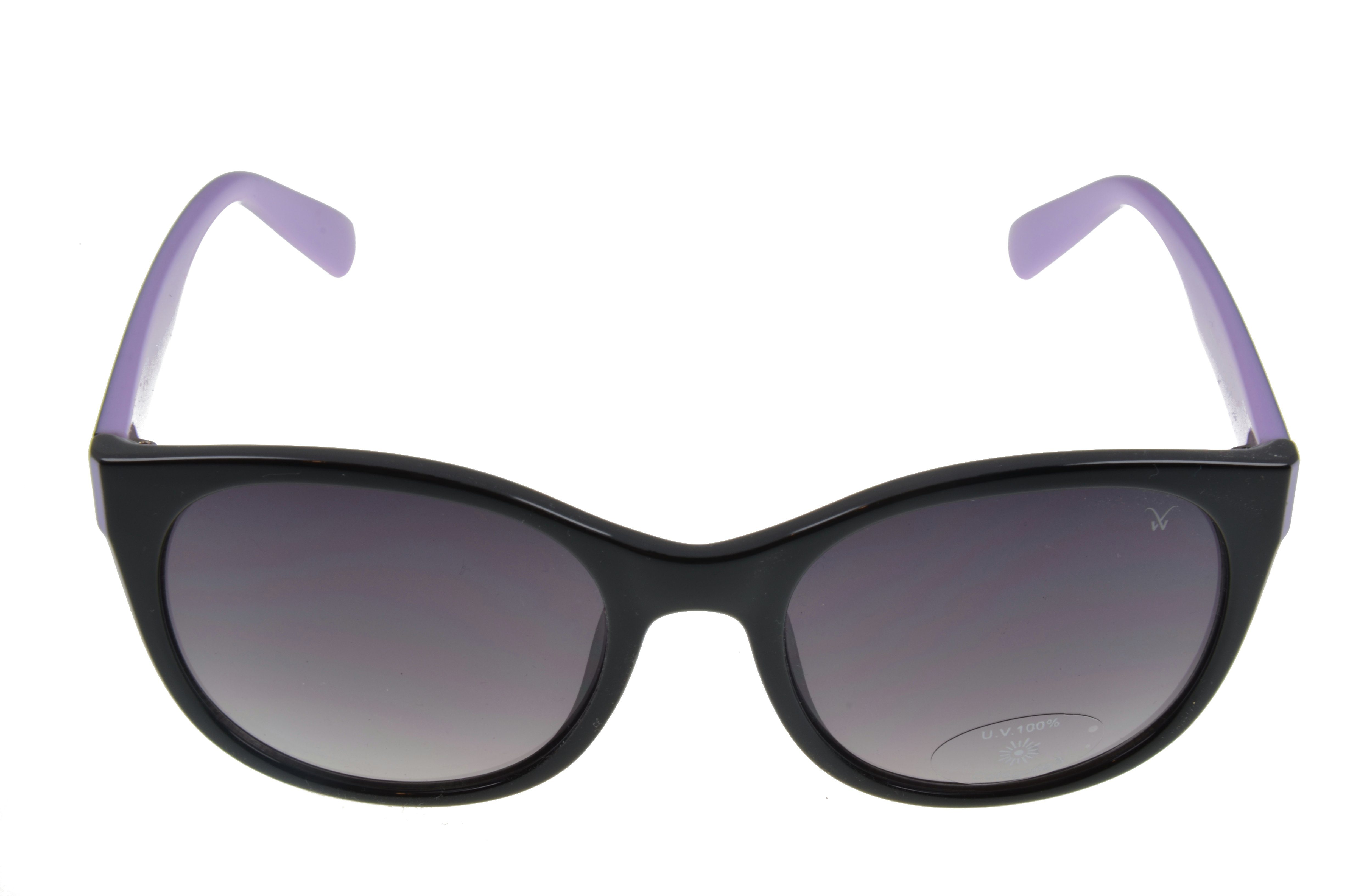 Gamswild Sonnenbrille UV400 GAMSSTYLE Modebrille Cat-Eye Damen Herren Unisex Modell WM7027 in lila, schwarz - beige, schwarz - lila