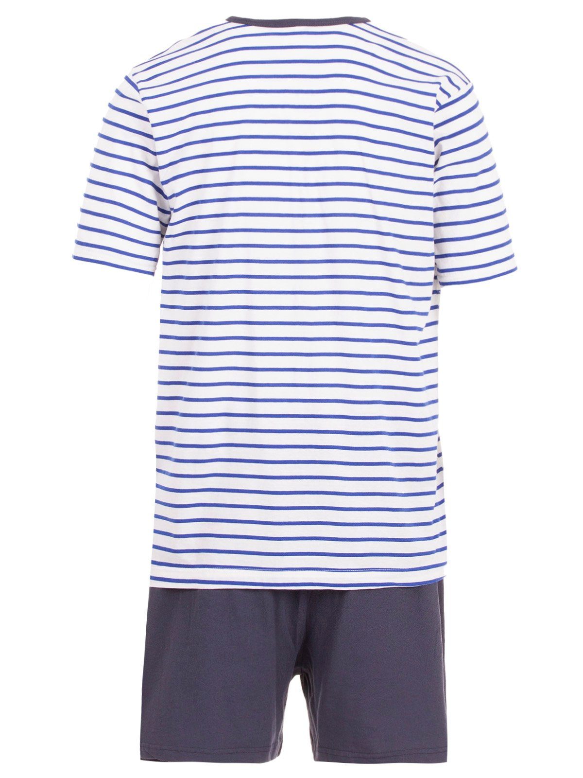 blau Set Schlafanzug Shorty - Terre Henry V-Neck Pyjama