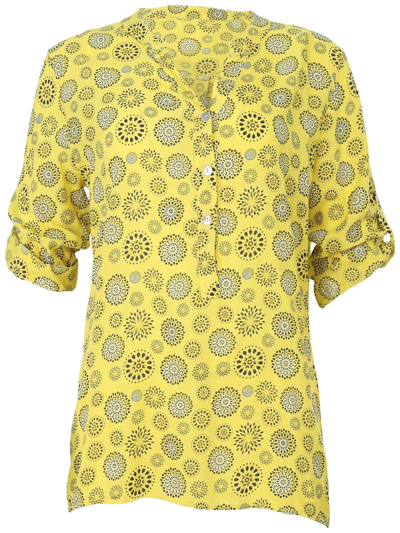 malito more than fashion Schlupfbluse 6703 Bluse mit Kreis Blumen Print 3/4 günstig online kaufen