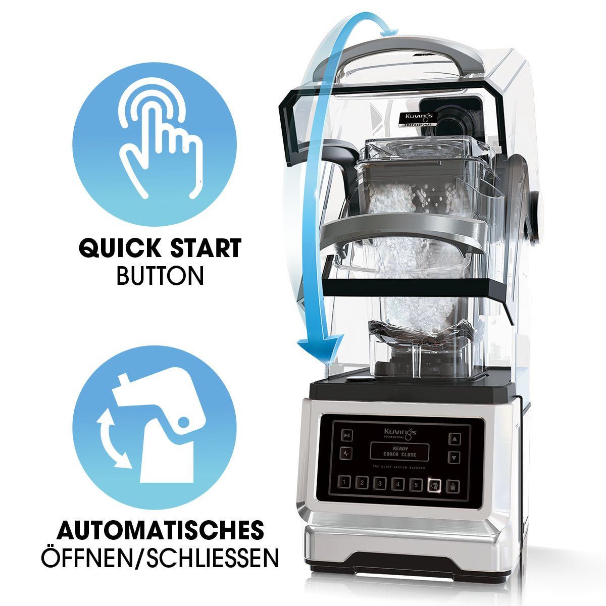 Kuvings Standmixer CB1000 Professional Auto Vakuum Blender, 1700 W, Vakuum-Taste für weniger Oxidation, Bläschen und Schichten