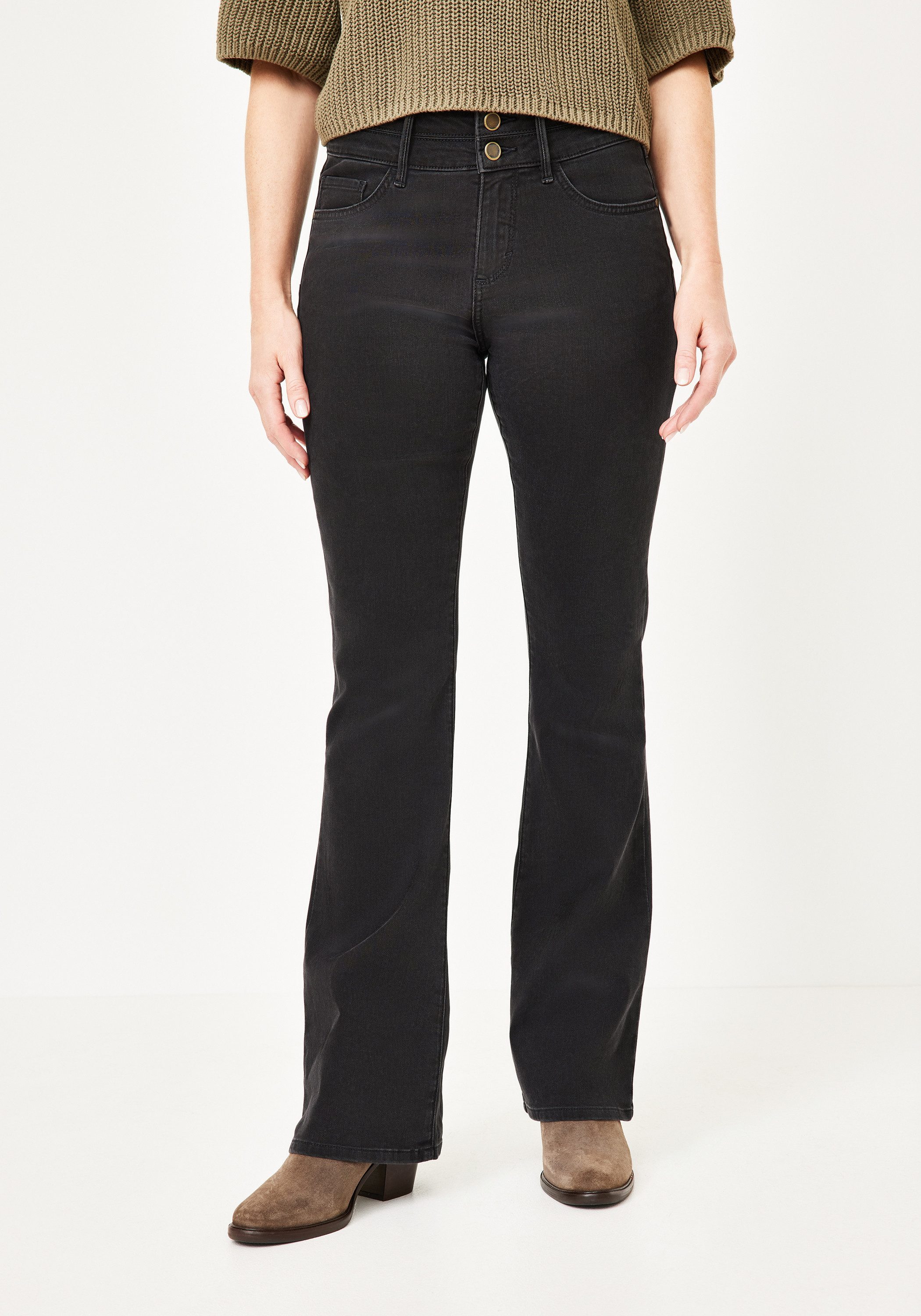 Paddock's Slim-fit-Jeans JANE Schwarze Slim-Fit Jeans mit Bootcut günstig online kaufen