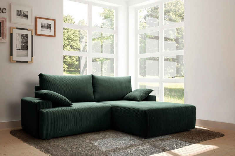exxpo - sofa fashion Ecksofa Orinoko, inkl. Bettfunktion und Bettkasten, in Cord, L-Form