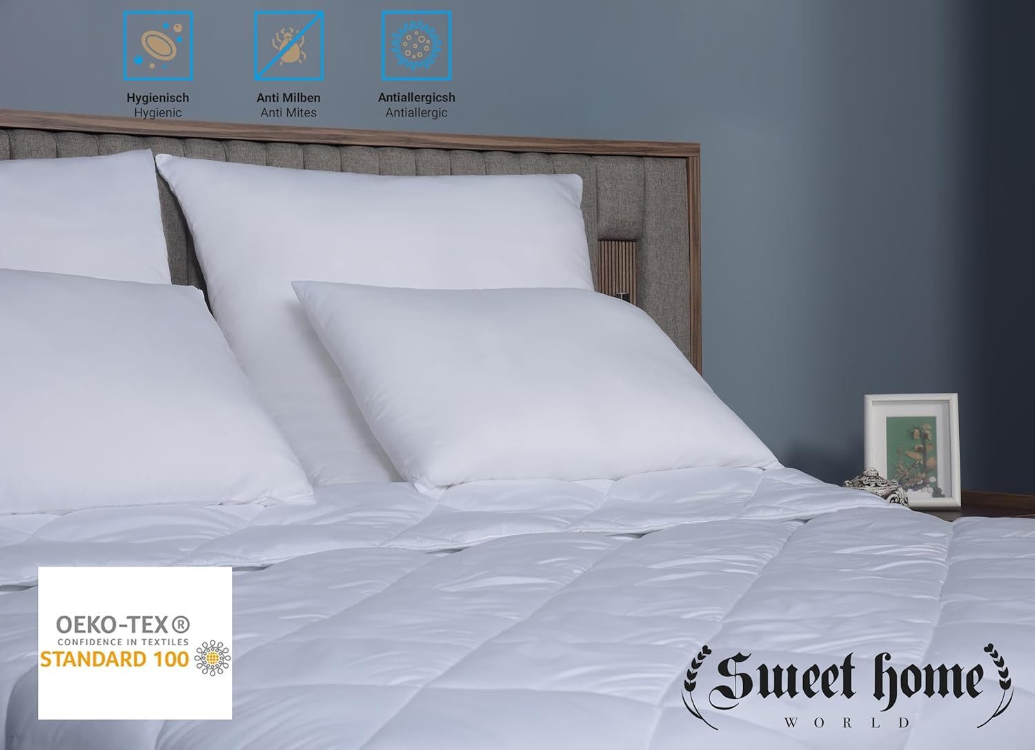 Sweet Home World Microfaserbettdecke Ganzjahresdecke, Wärmende Bettdecke für Allergiker, Mikrofaser, 300gsm