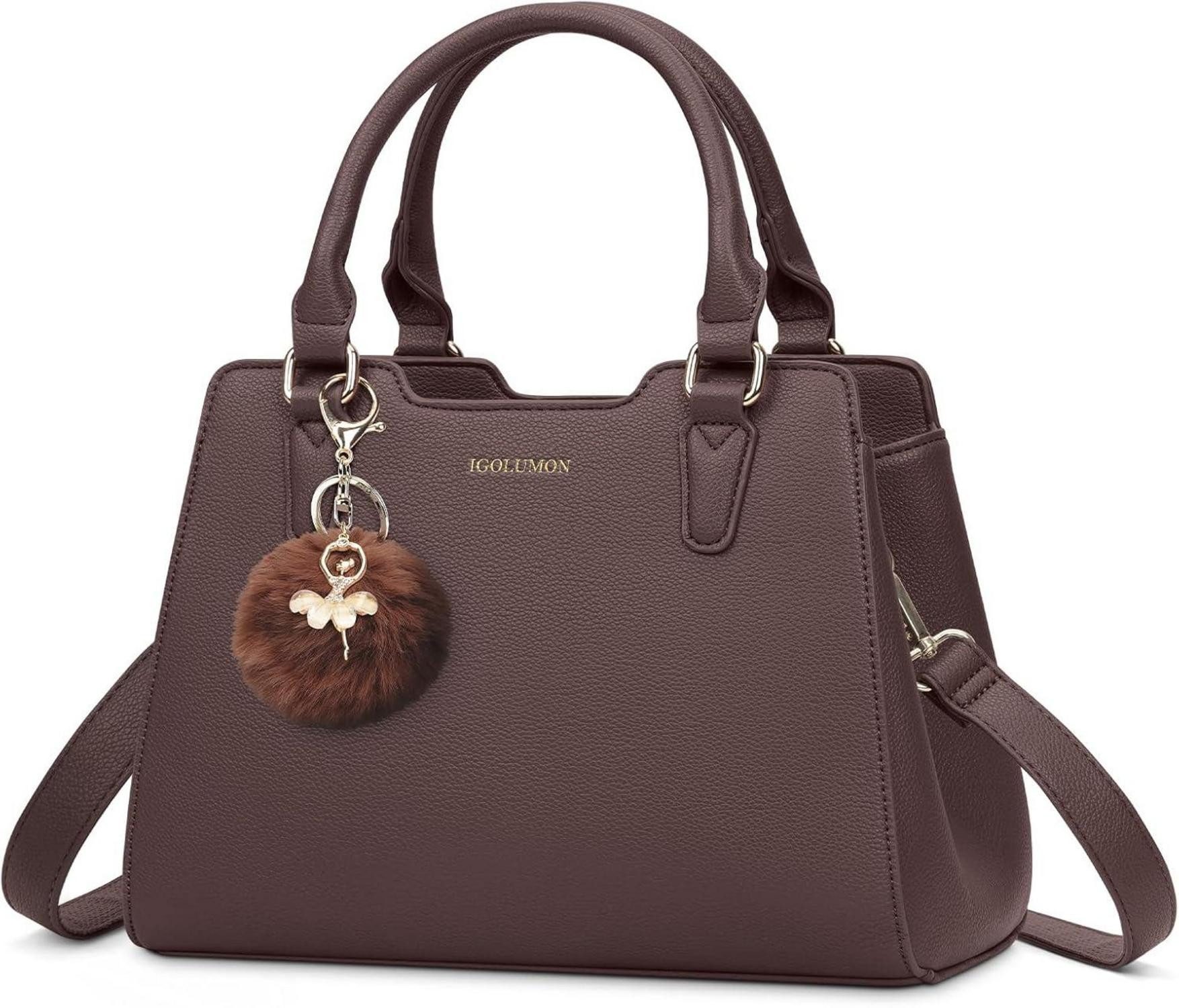 Henkeltasche Damen Handtasche Mittelgroß Leder Henkeltasche Tote Bag Schultertasche