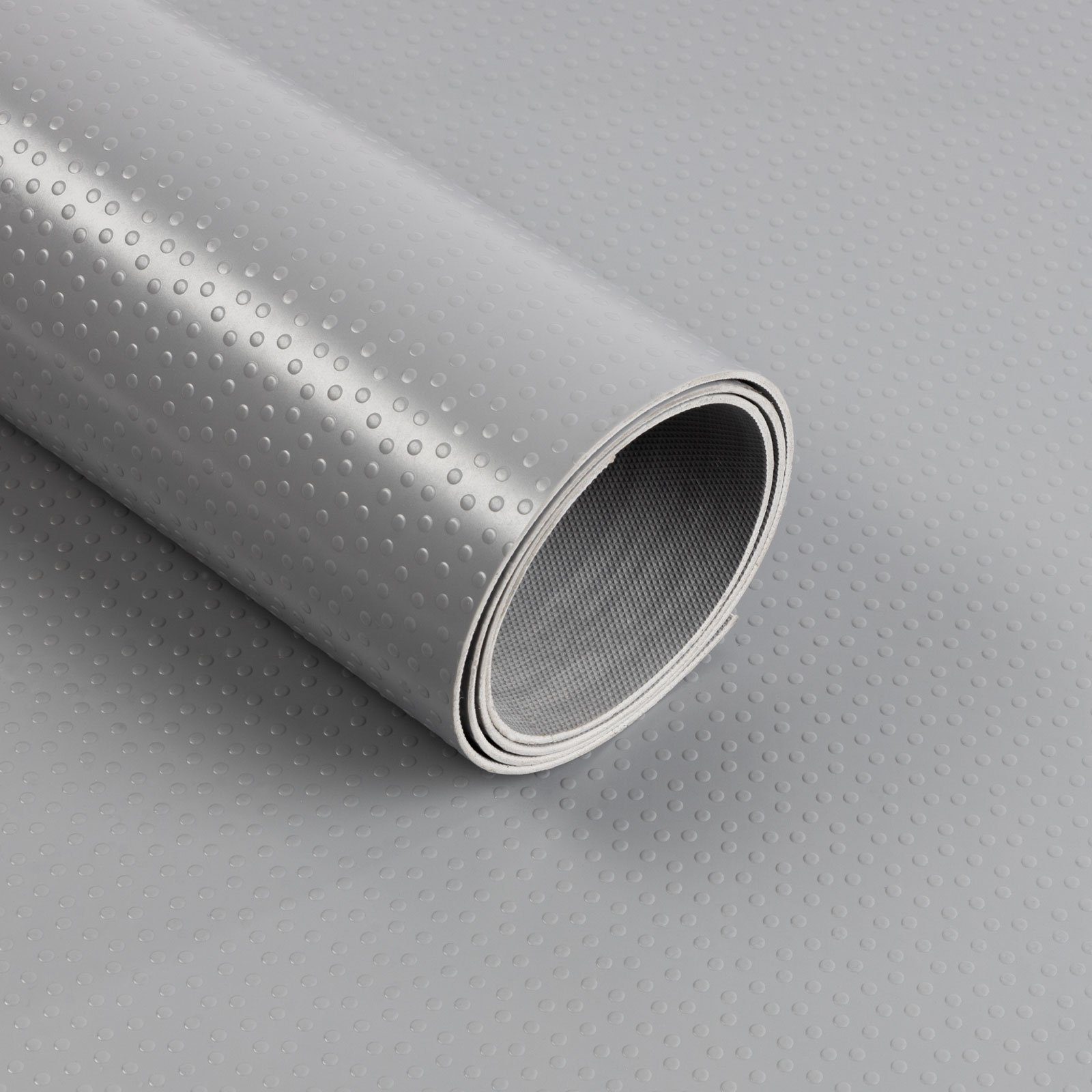 Floordirekt Bodenschutzmatte PVC-Bodenbelag "Dots", Grau, Viele Größen, Bodenschutz