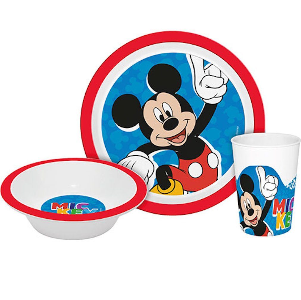 Kids Euroswan Kindergeschirr-Set Disney Mickey Mouse Geschirrset Teller Schüssel Becher | Kindergeschirr