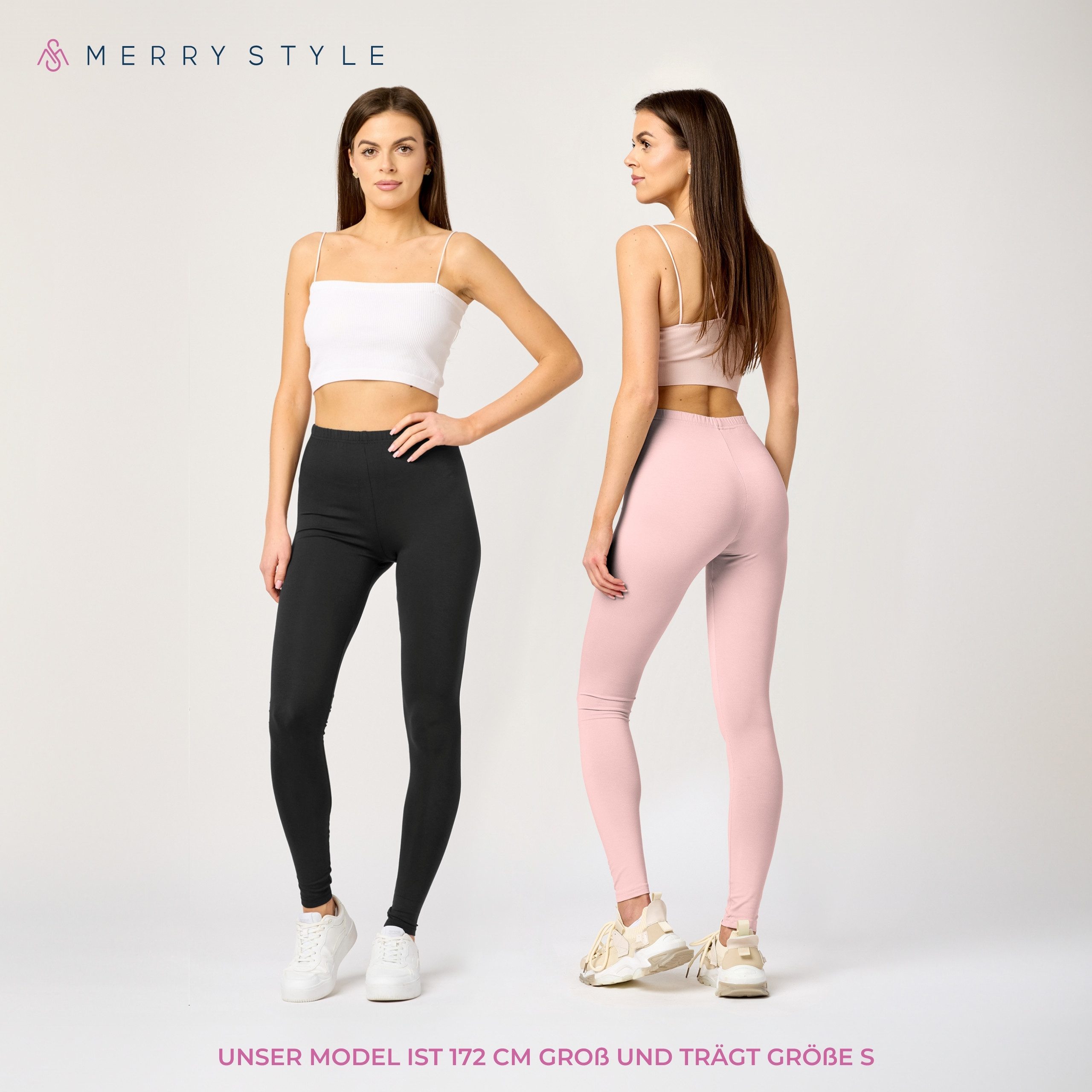 Merry Style Leggings 2er Pack Viskose Damen Lang Hose MS10-143 (2-tlg)