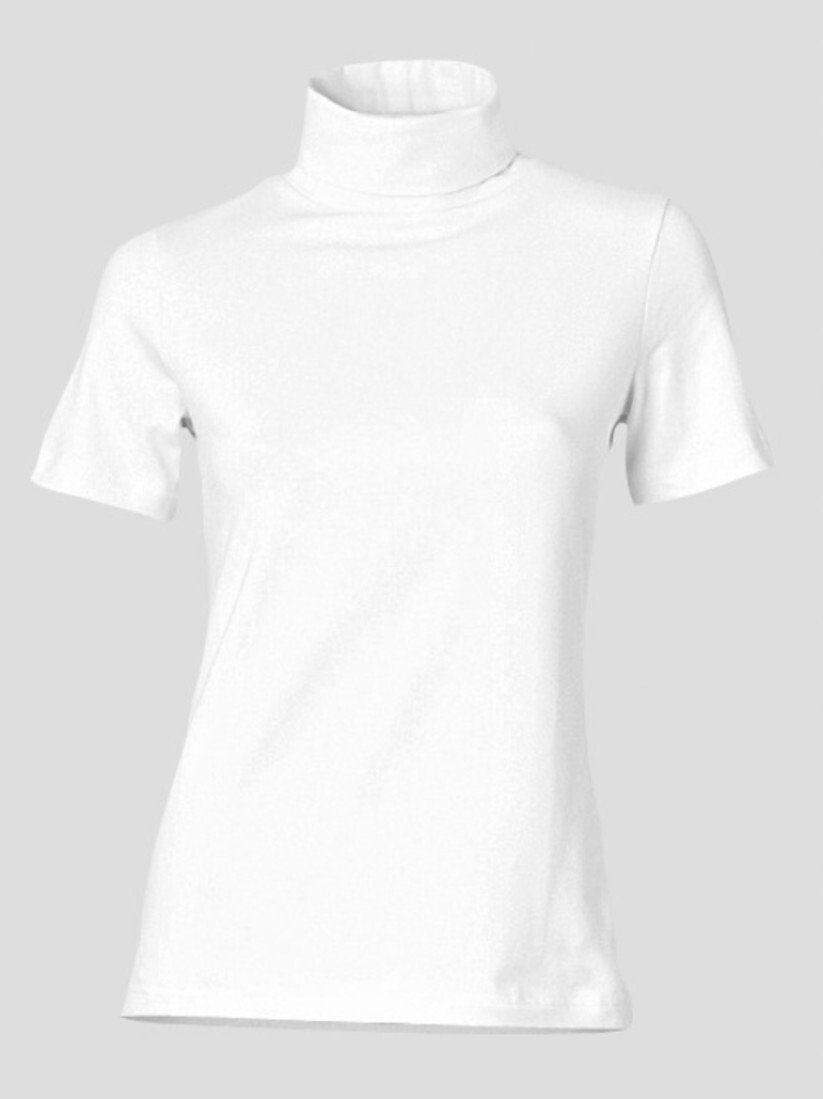 T-Shirt Rollkragen-Shirt Kurzarm